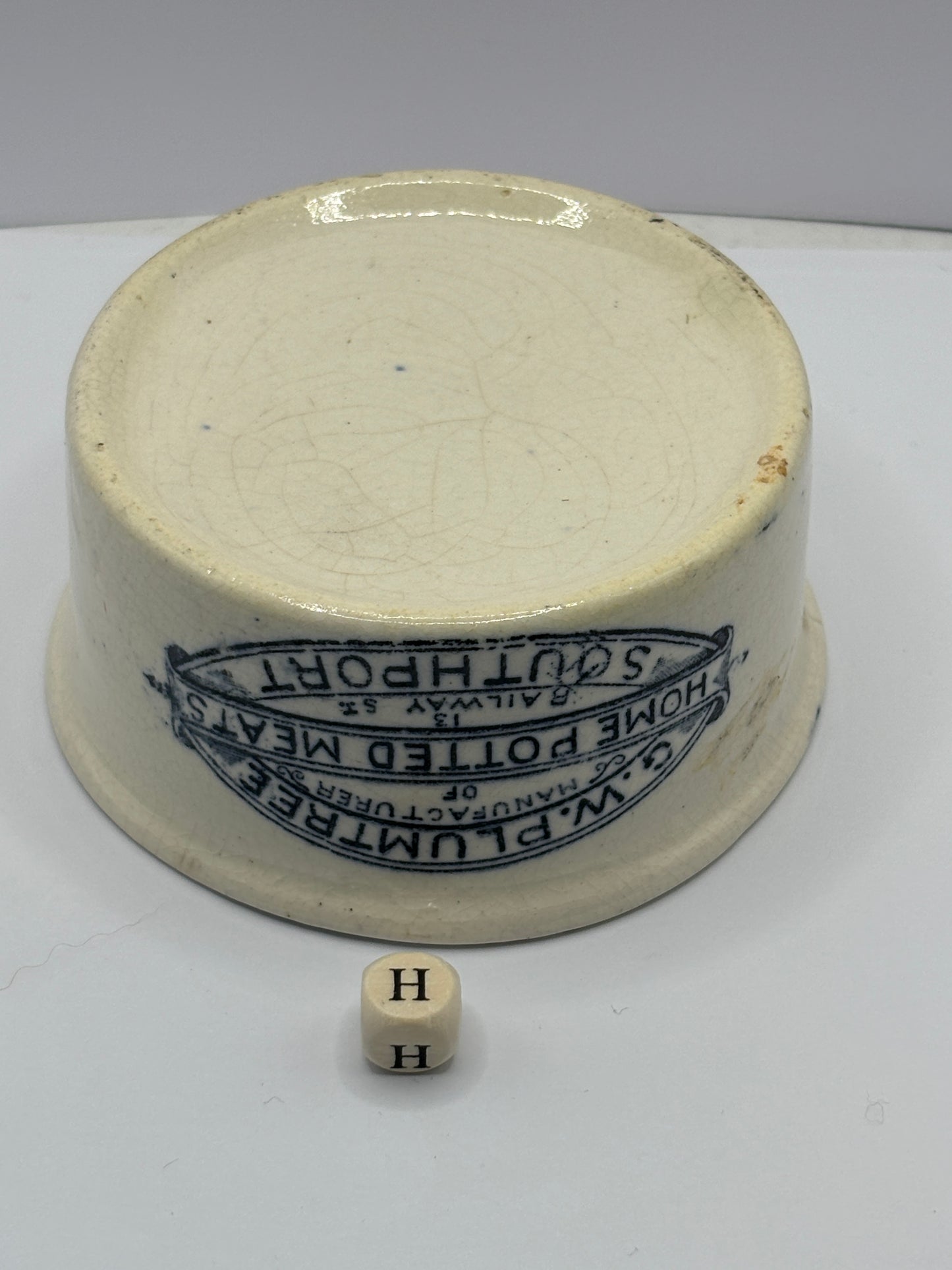 Plumtree home potted meats advertising pot (H)