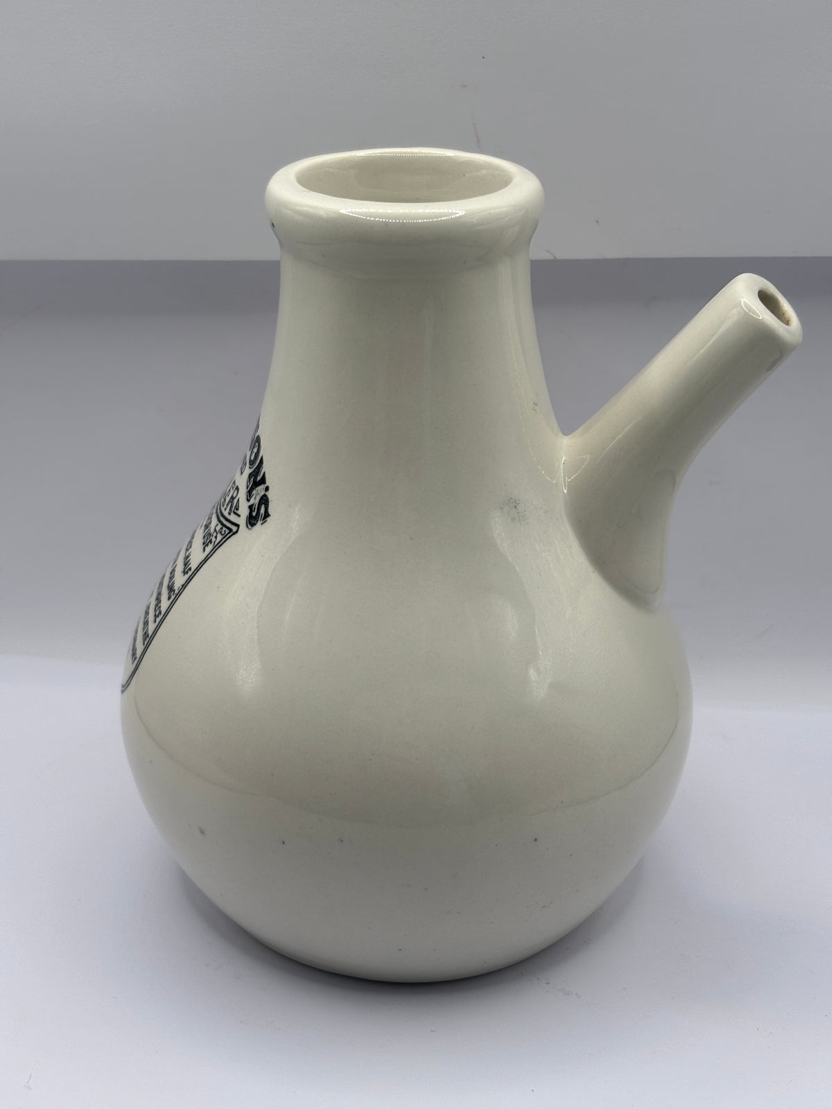 Old stoneware advertising inhaler, Dr Nelsons improved inhaler