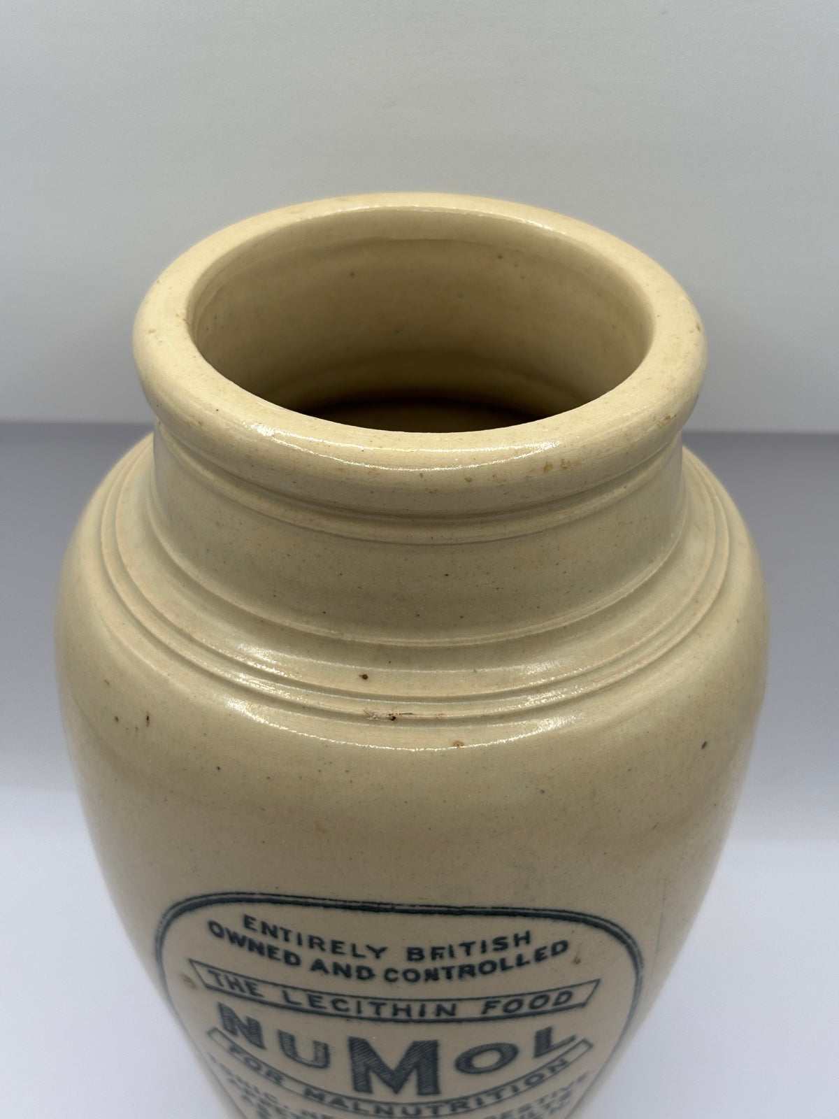 Old scarce XL advertising numol jar, 7.5inch