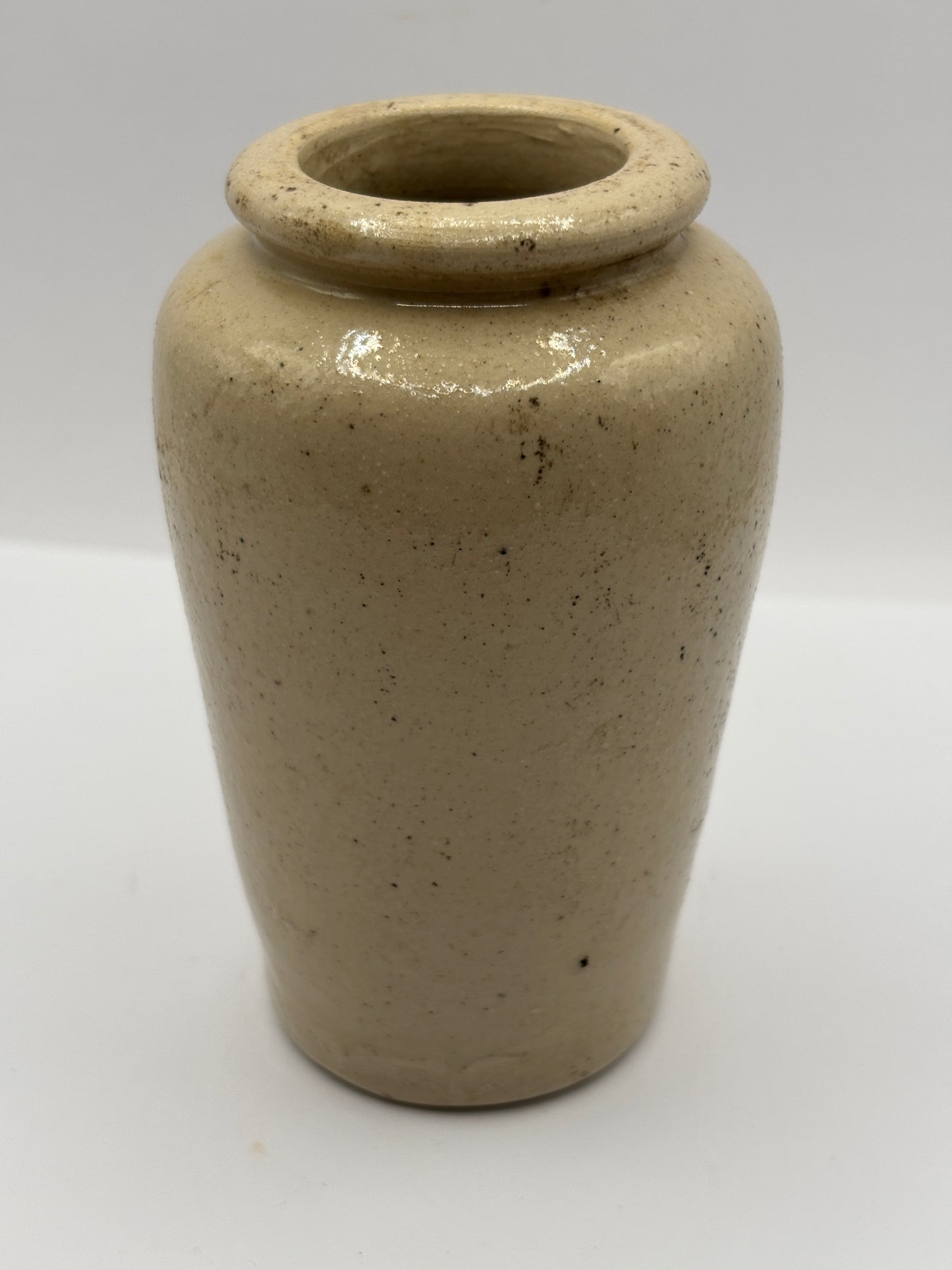 Old advertising cream pot, Rich preserved cream, Stranraer. Milk maid.