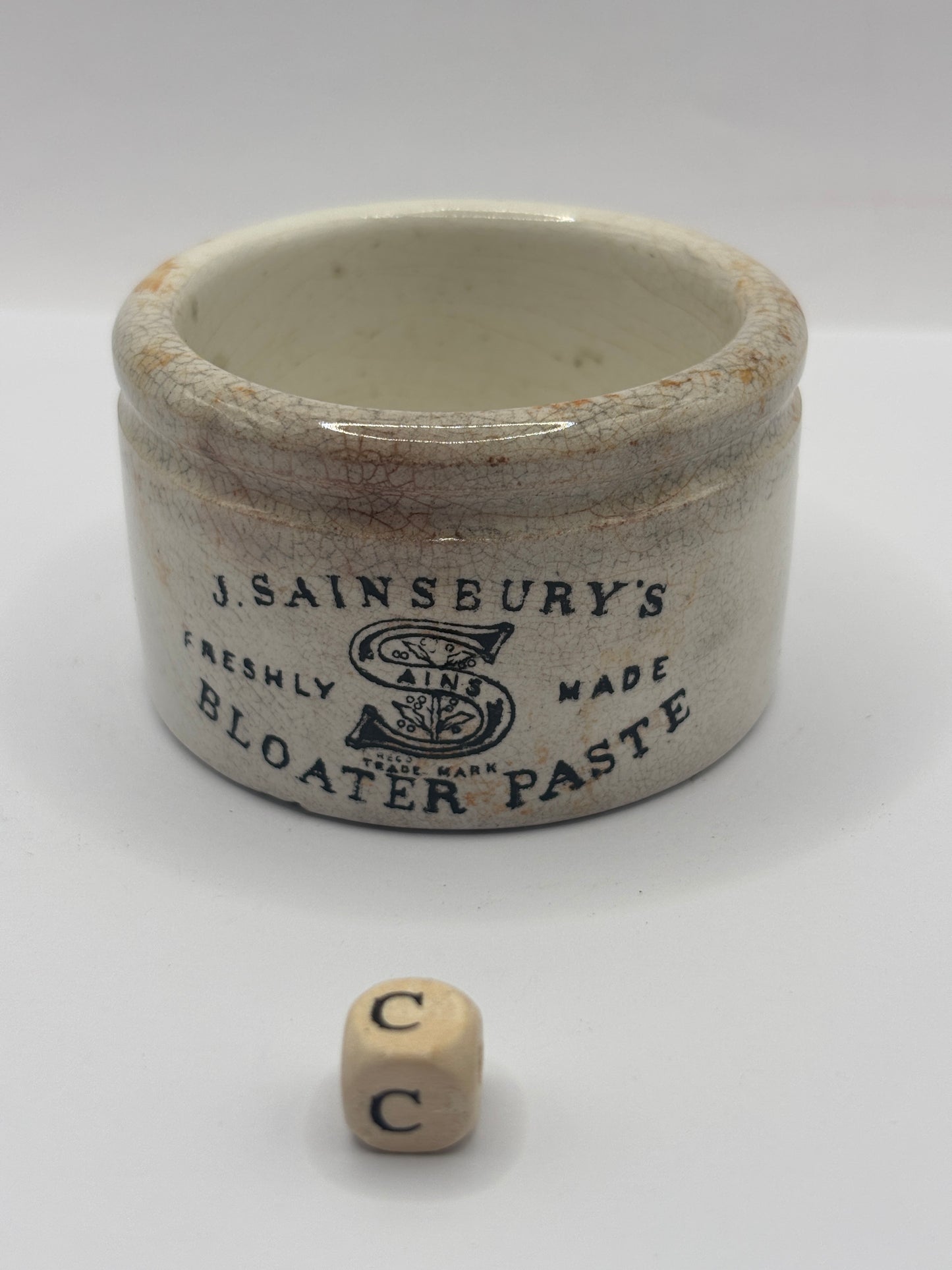 Old sainsburys advertising pot, Bloater paste (C)