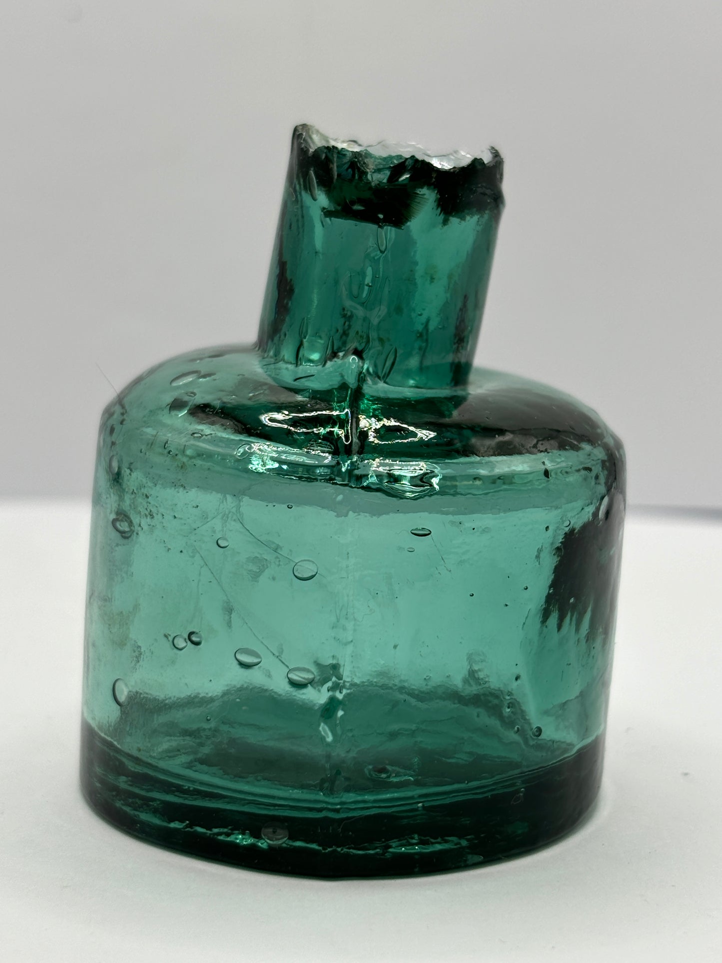 Old Dark aqua inkwell