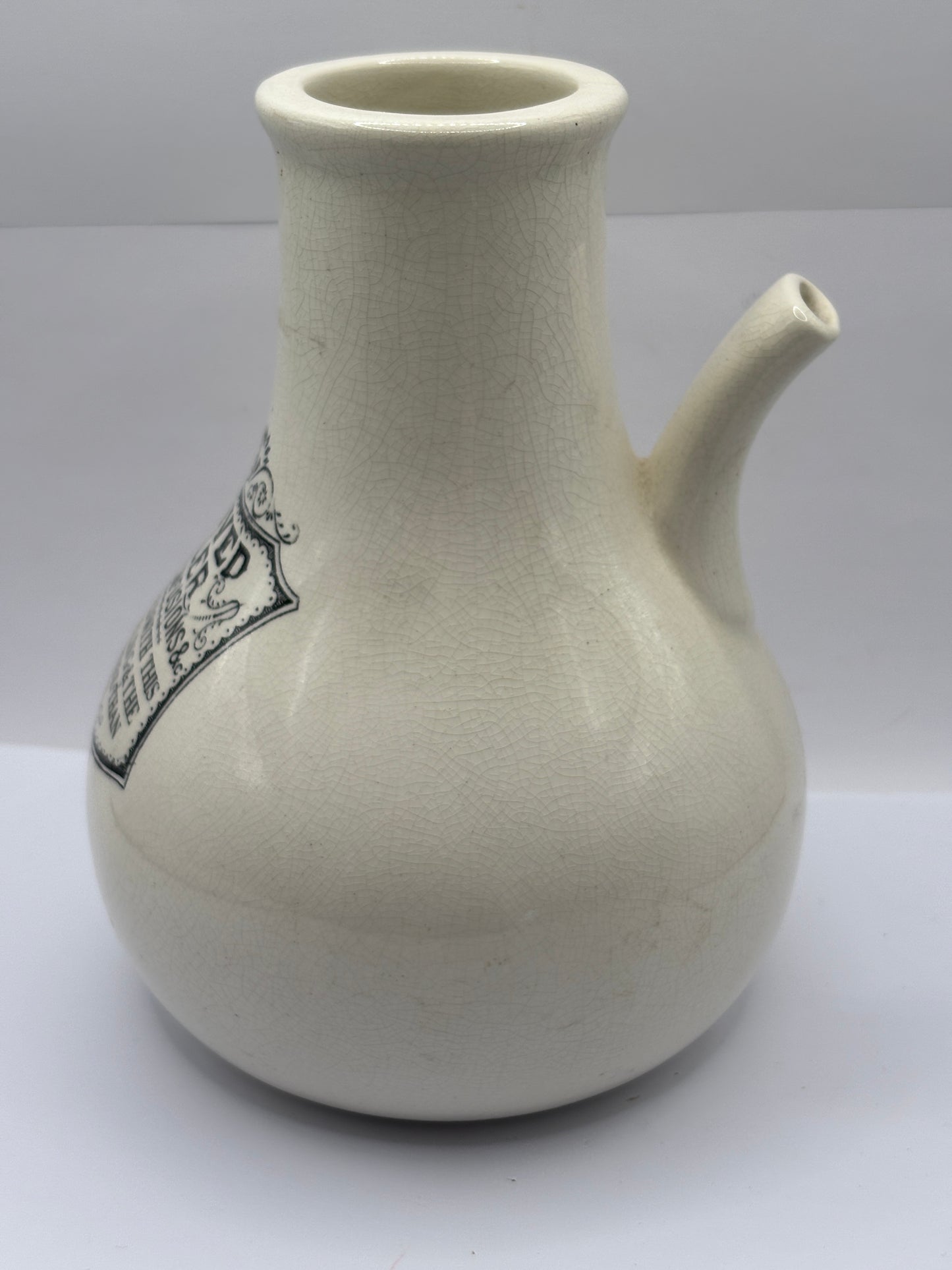 Old stoneware advertising inhaler, improved inhaler