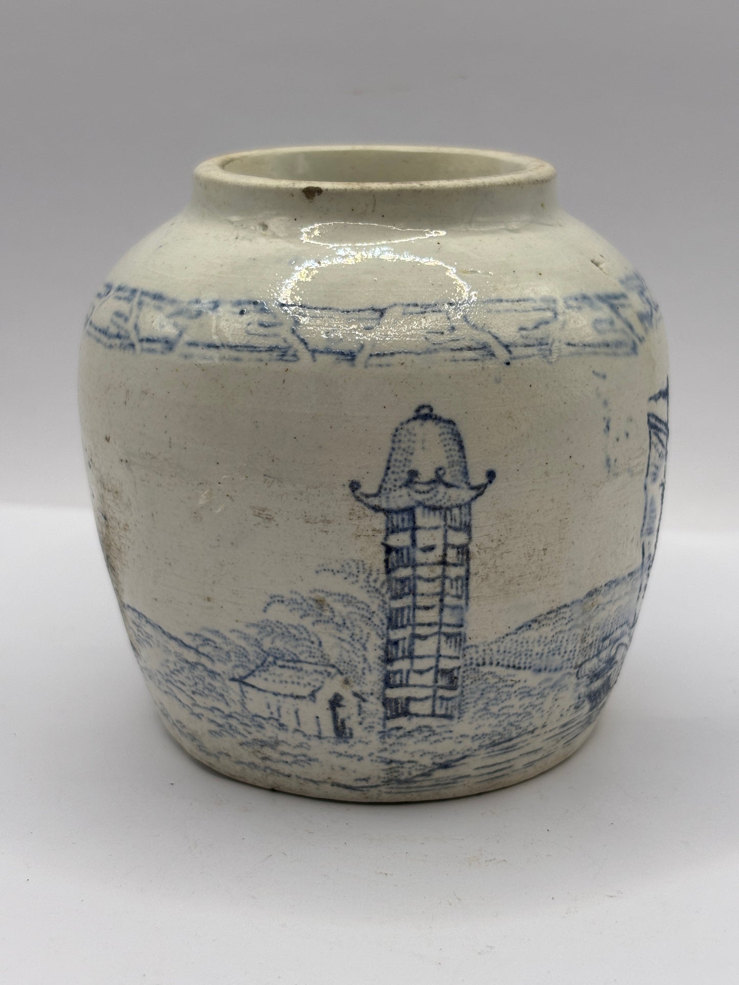 Old stoneware chinese ginger jar 8.5cms