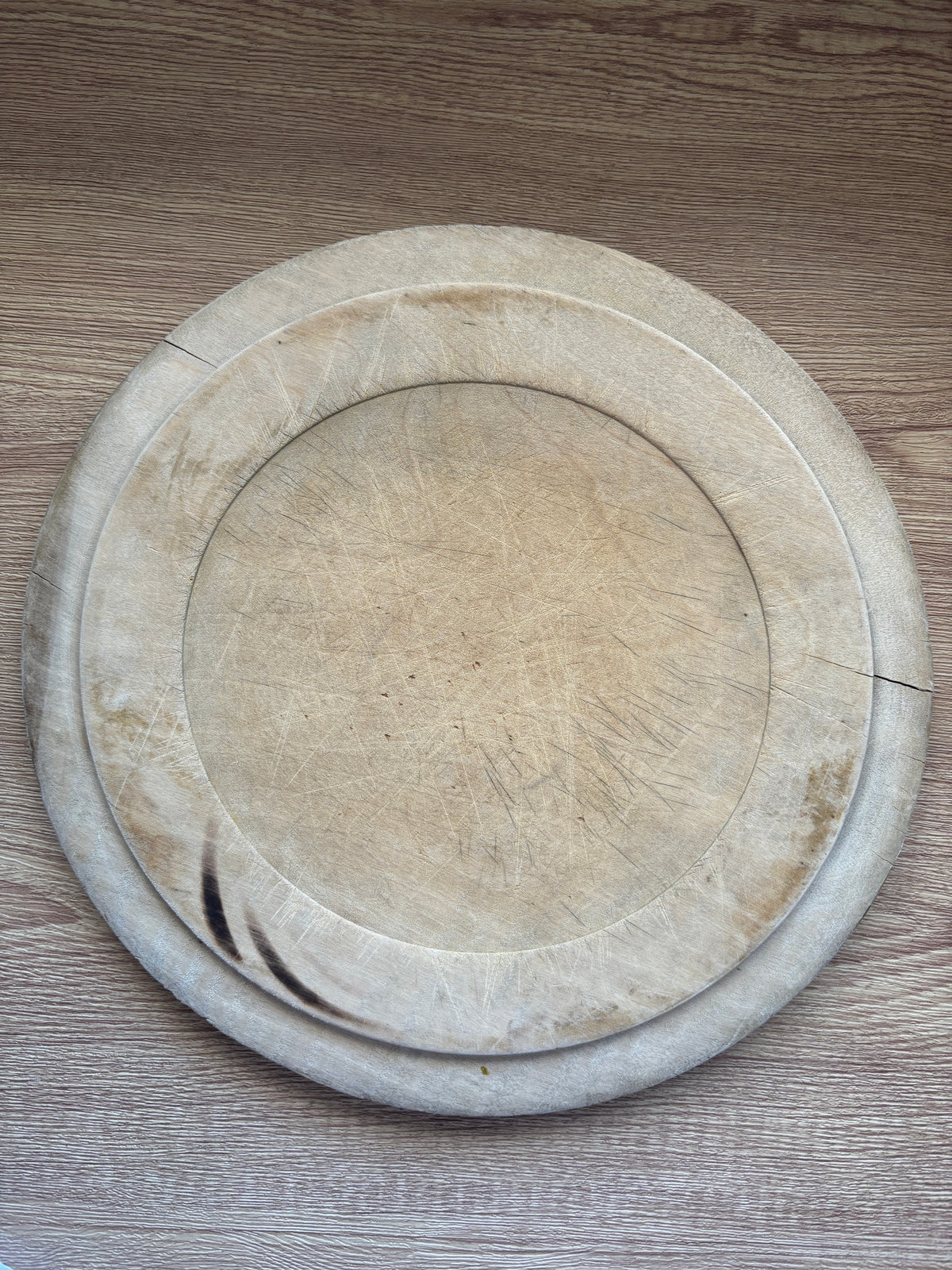 Old wooden carved bread board
