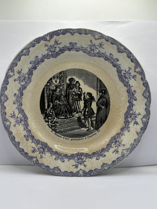 Antique french porcelain plate, mid 19th century