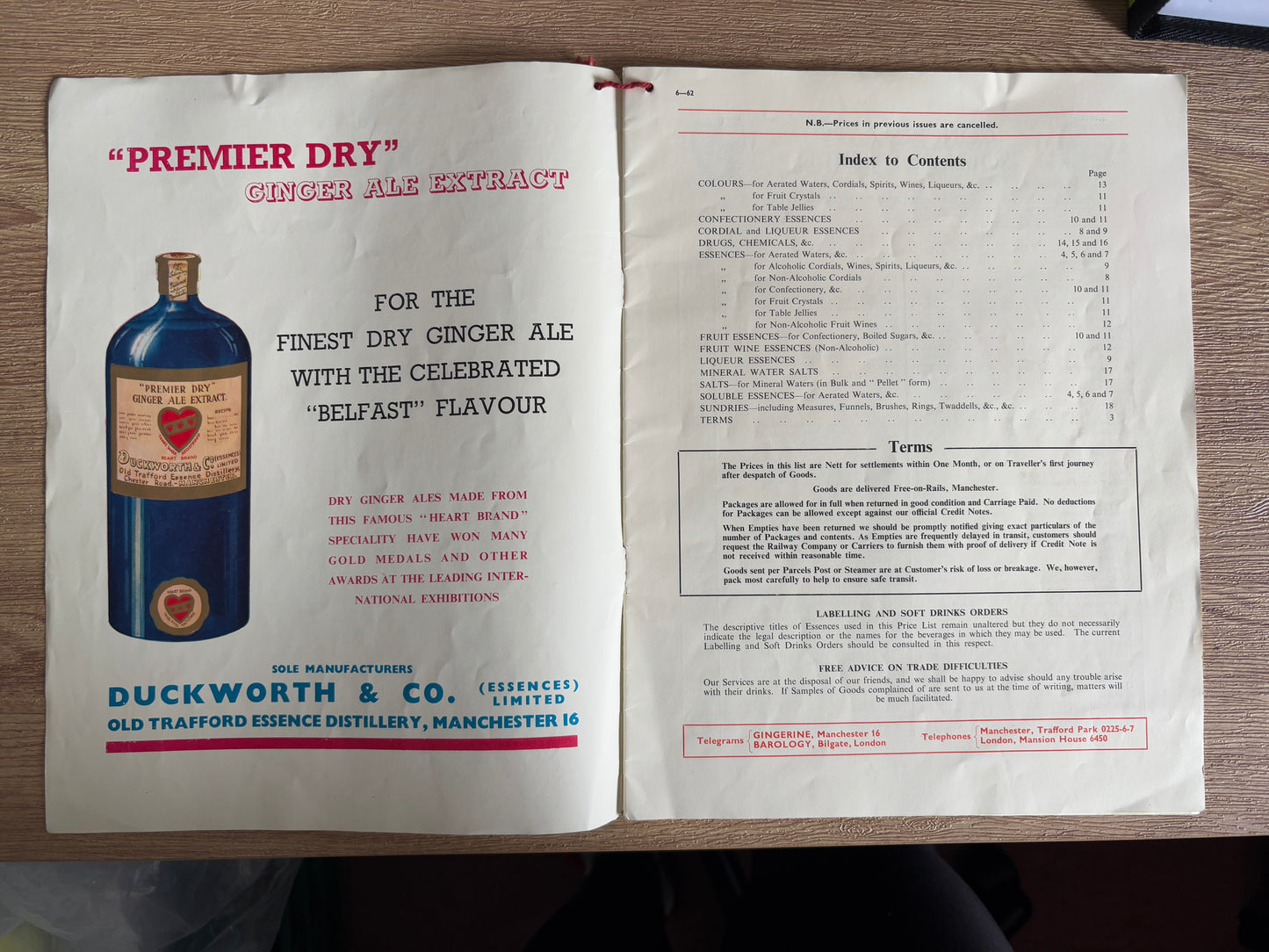 Antique Duckworth & Co price list book. ephemera
