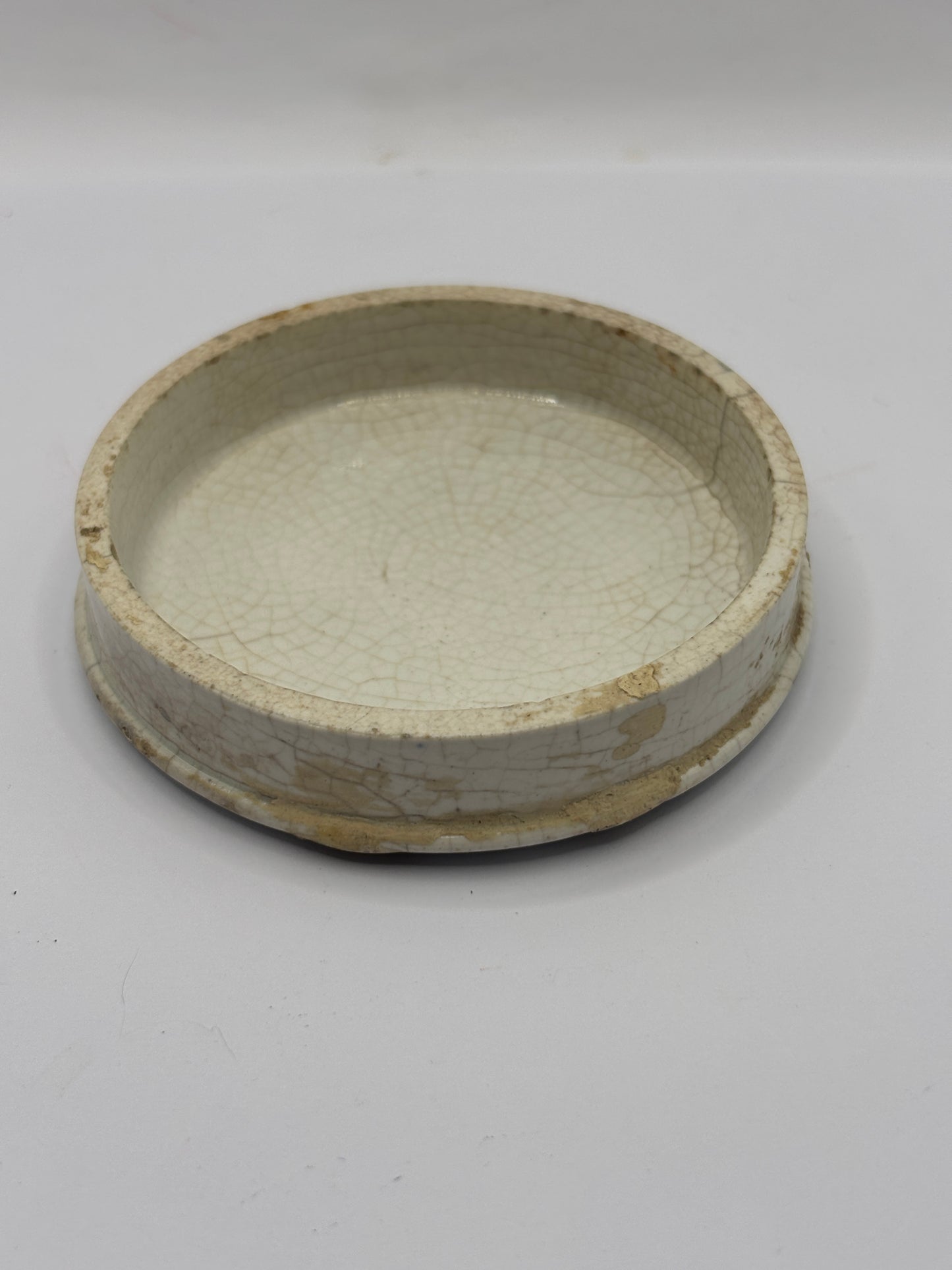 Old advertising lid, Woods dandruff pomade. Repaired