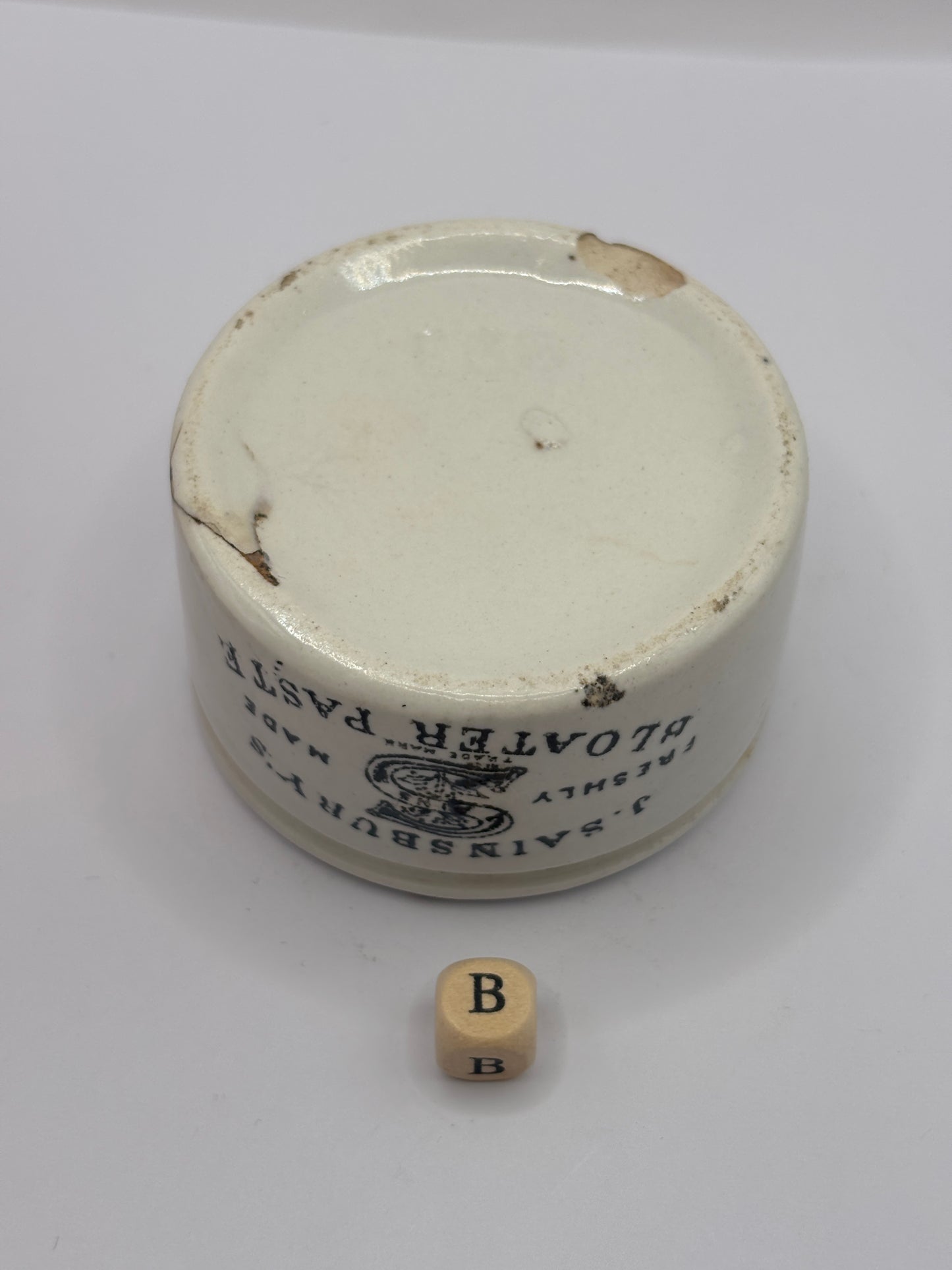Old sainsburys advertising pot, Bloater paste (B)
