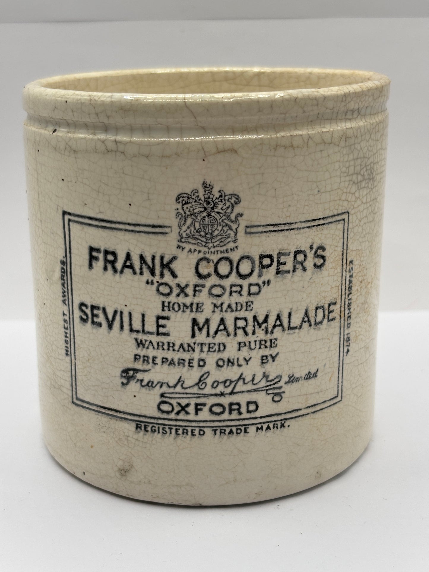 Old 2lb Frank Cooper marmalade jar