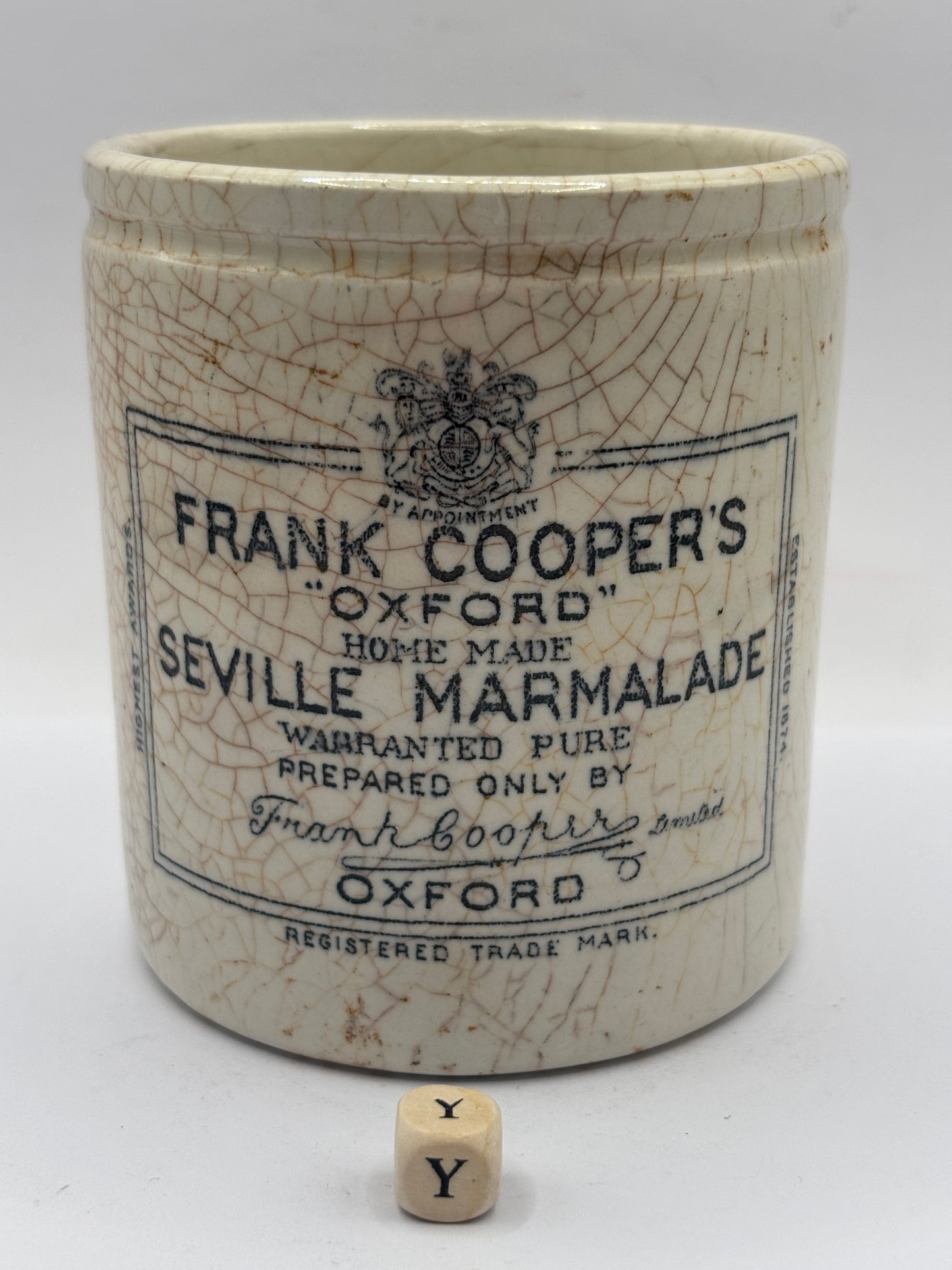 Old 1lb Frank Cooper marmalade Jar (Y)