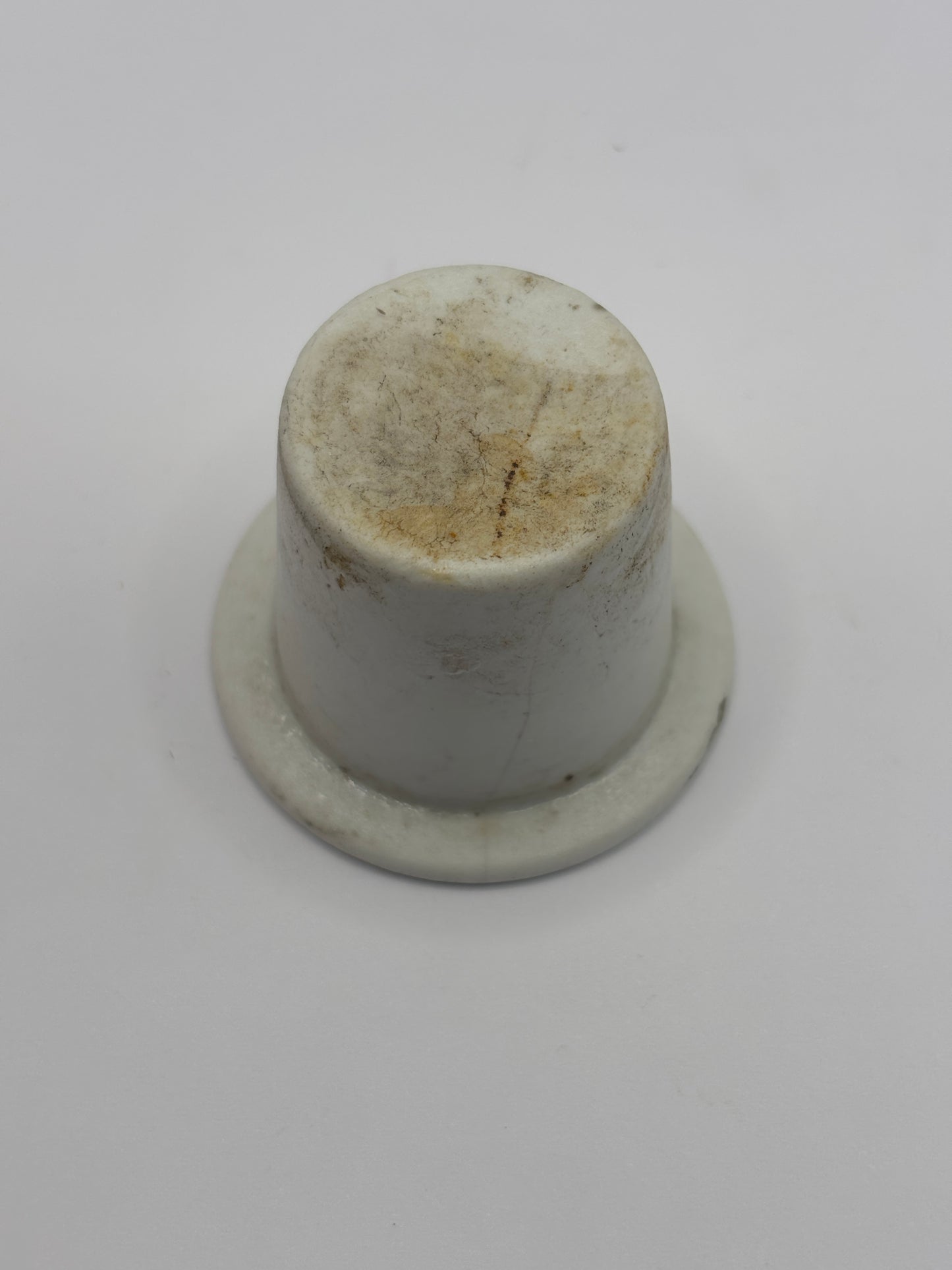 Old white stoneware ink pot