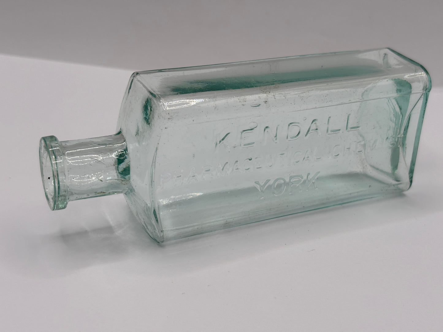 Old York advertising chemist bottle, Kendall pharmaceutical chemist York