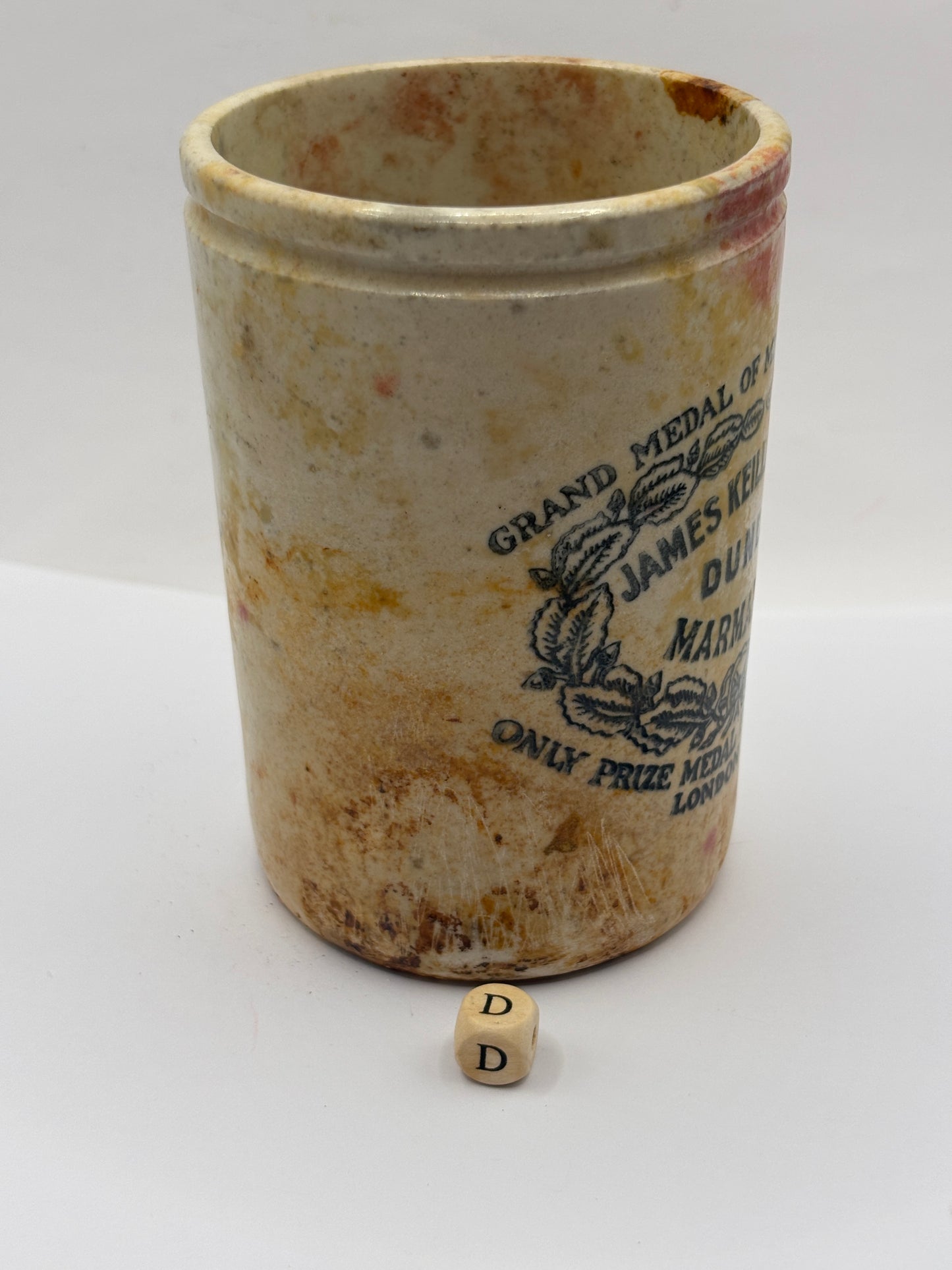 Old 1lb James Keiller Dundee marmalade jar (D)