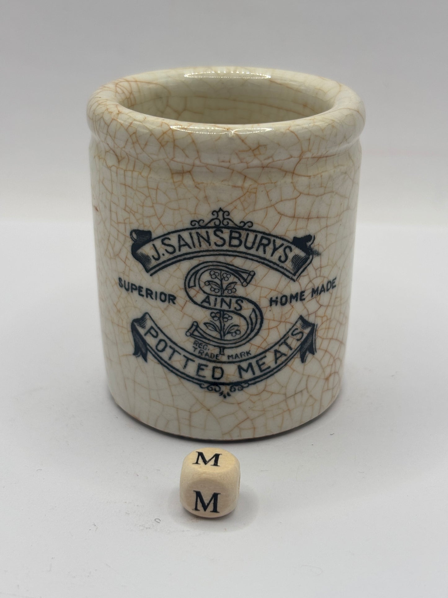 Old sainsburys advertising pot, home made potted meats (m)