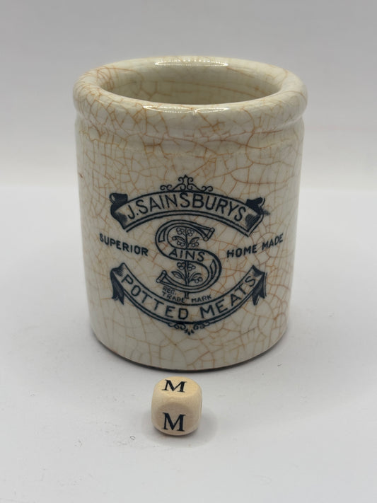 Old sainsburys advertising pot, home made potted meats (m)