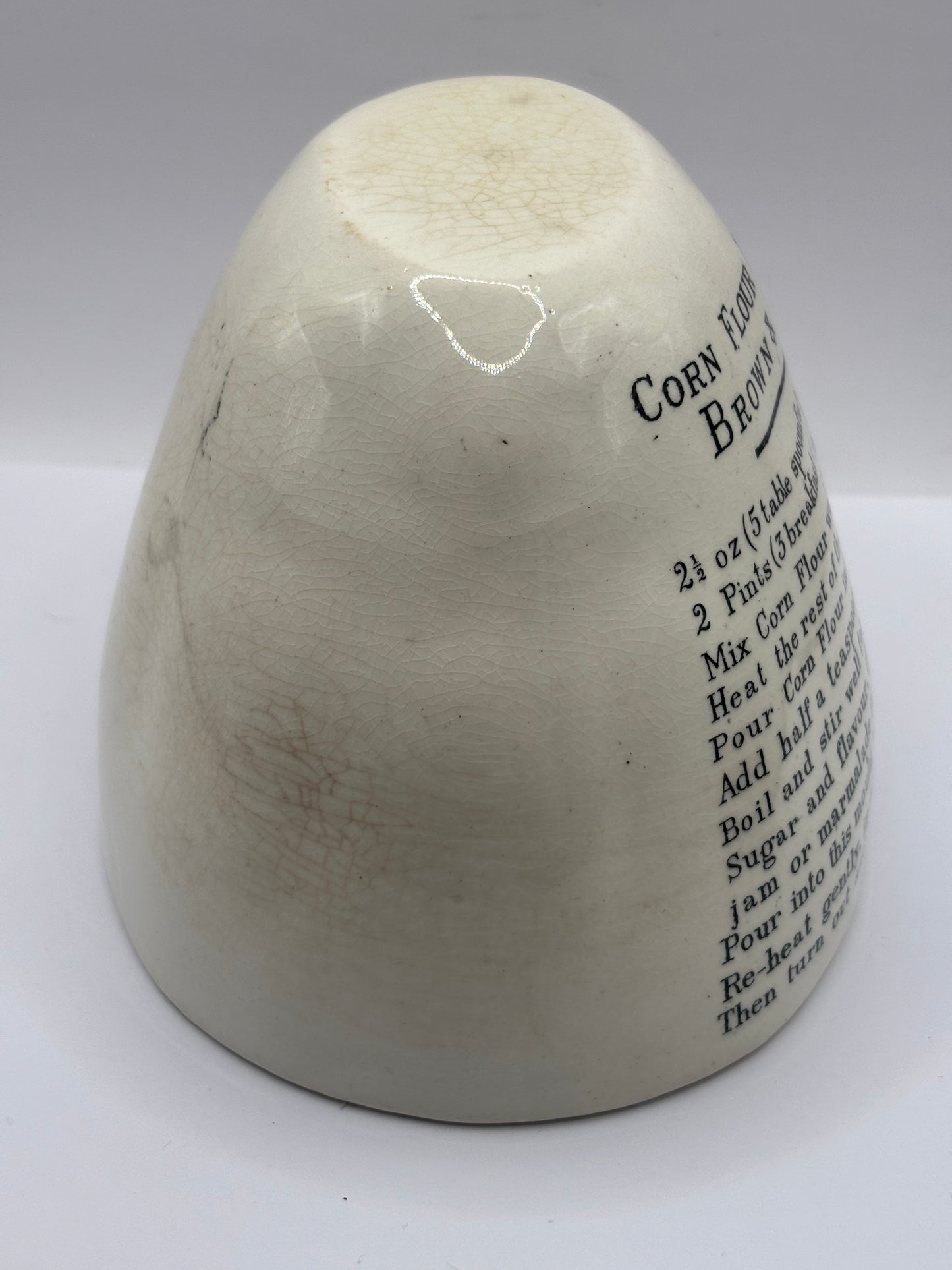 Old advertising Blanc mange mould, Cornflower blanc mange. Brown & Polsons