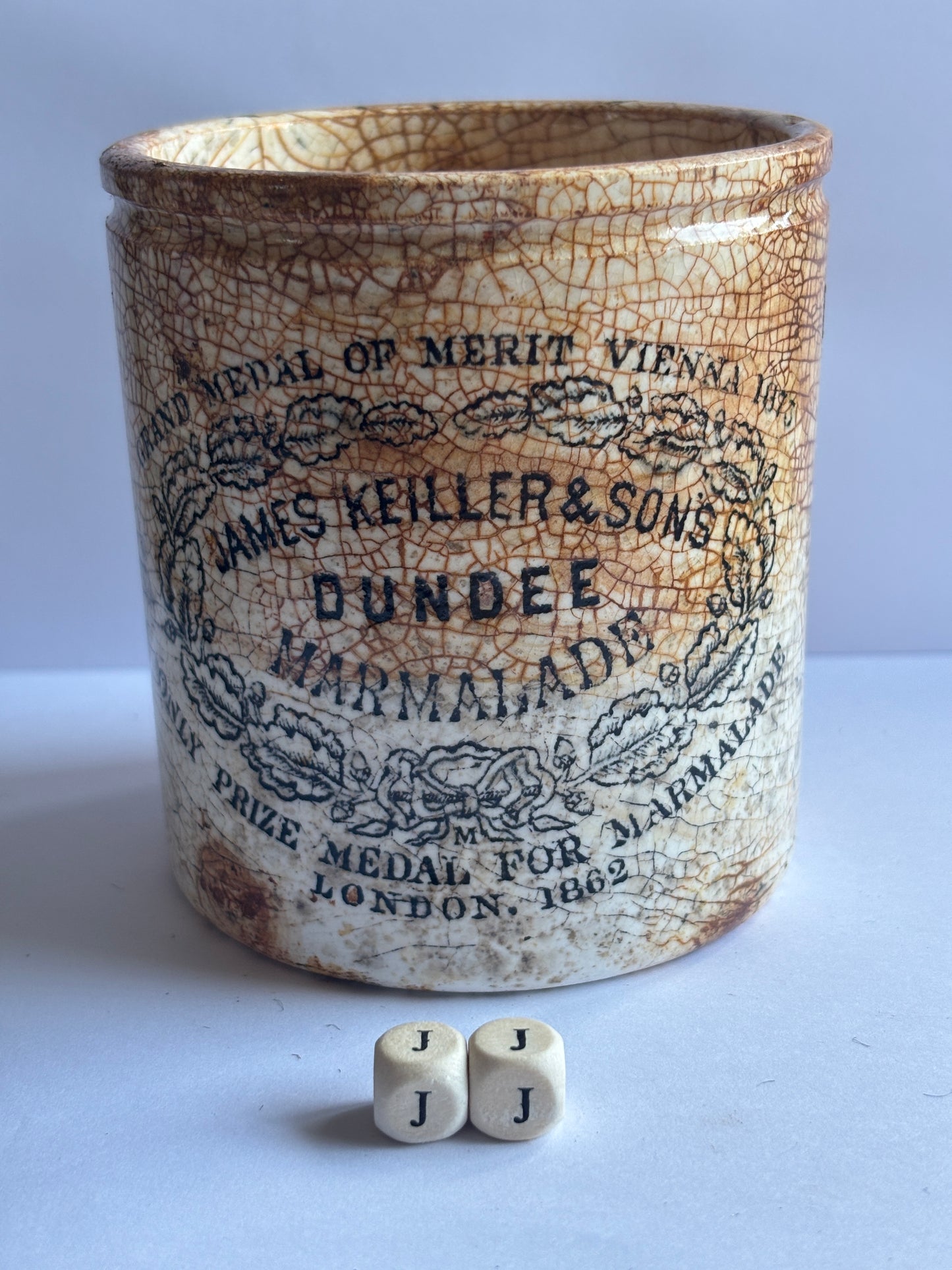 Old 1lb James Keiller dundee marmalade jar (JJ)