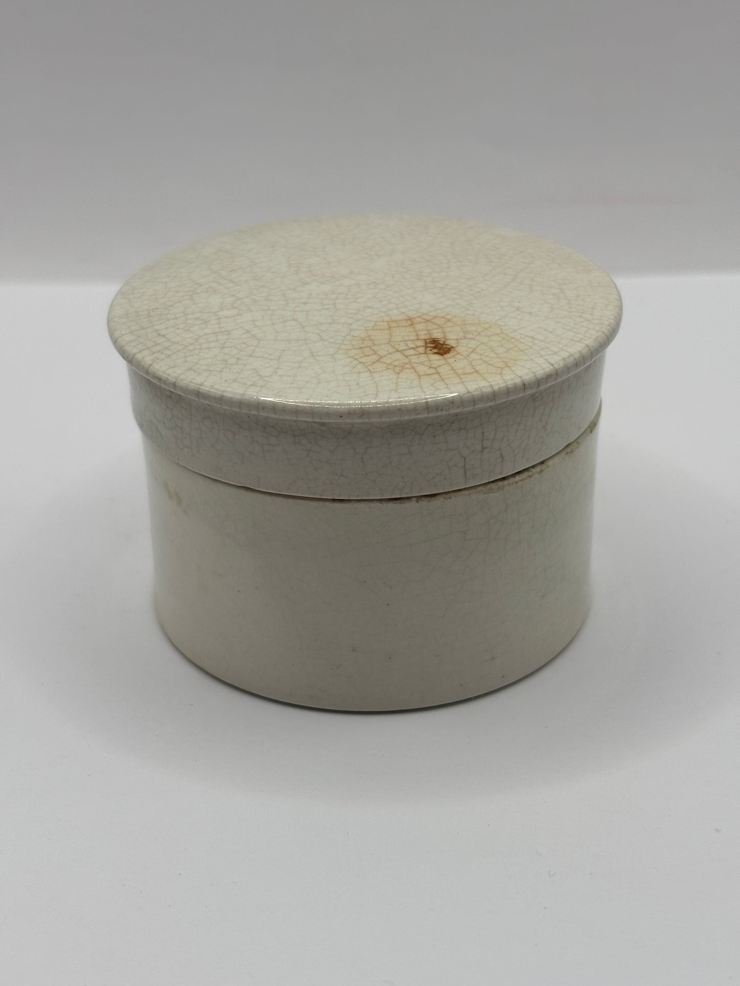 Old advertising chemist lid and base. James Woolley pharmaceutical chemist