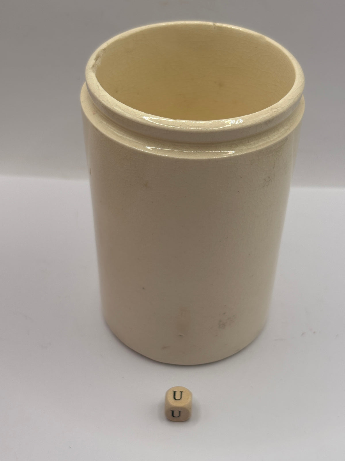 Old 1lb stoneware marmalade pot, James Keiller Dundee marmalade (u)