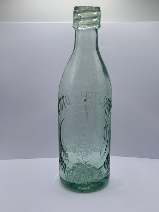Old aqua glass Stotherts beer bottle
