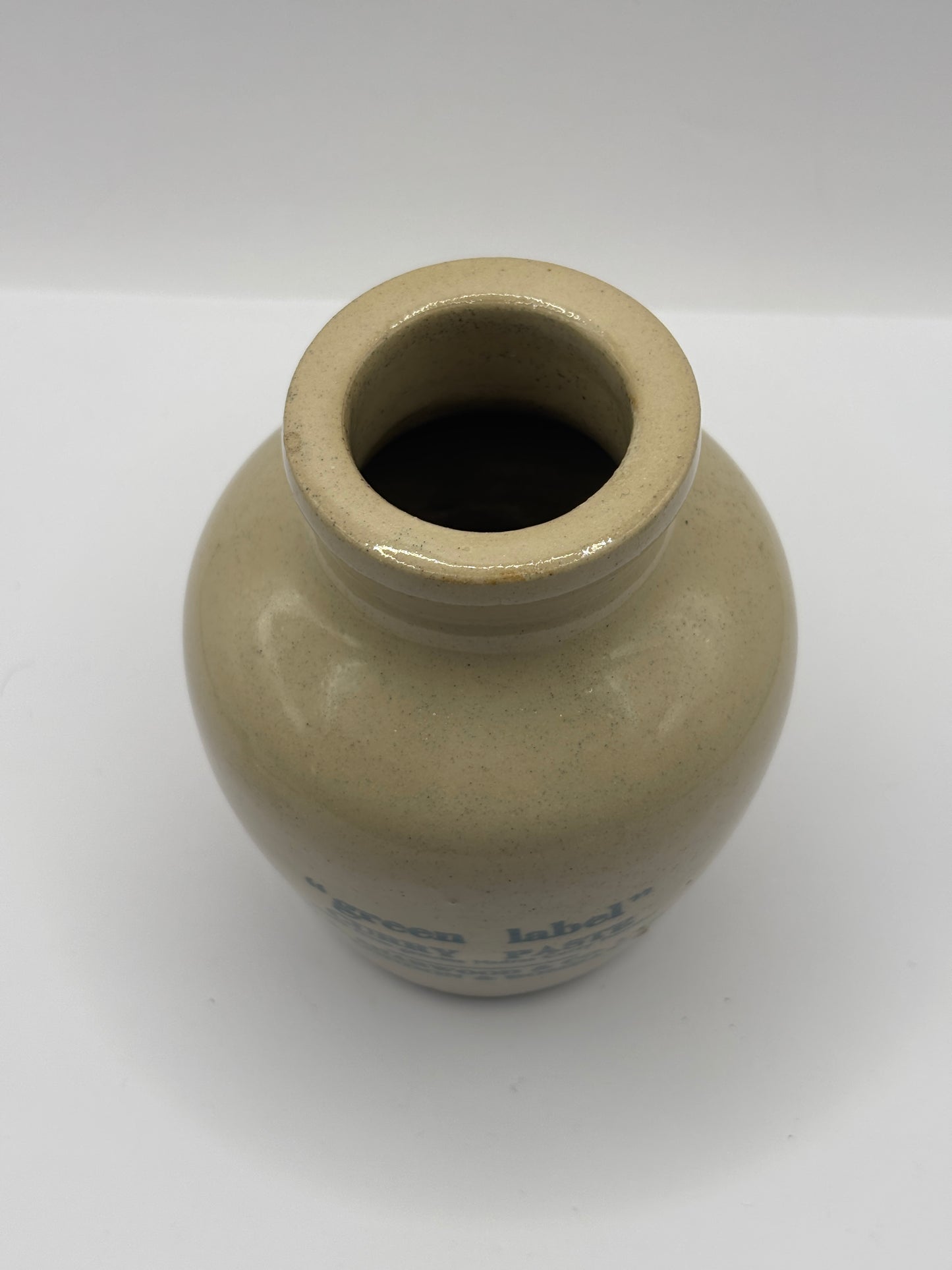Old advertising green label curry paste jar