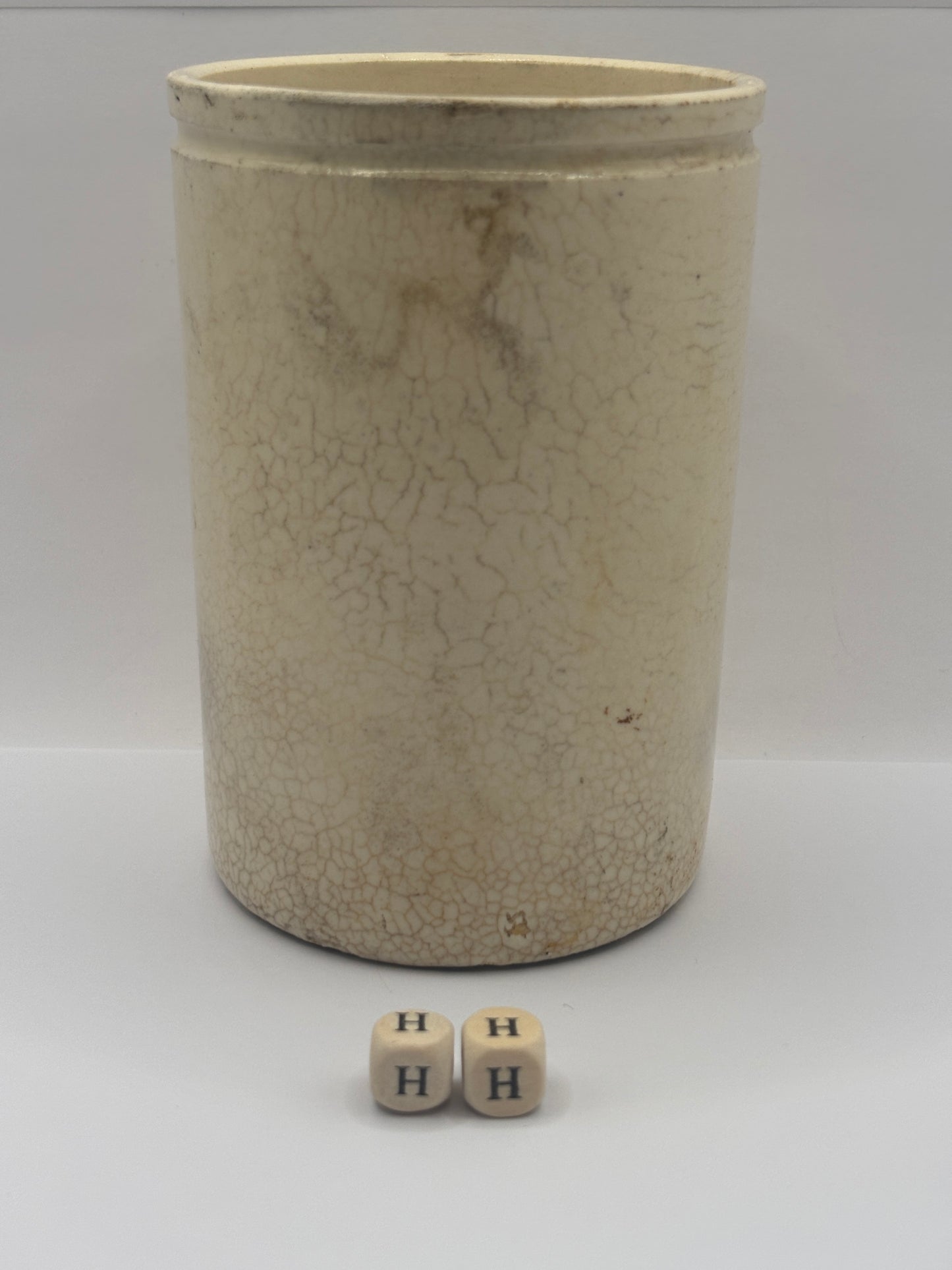 Old 1lb white stoneware marmalade jar (HH)