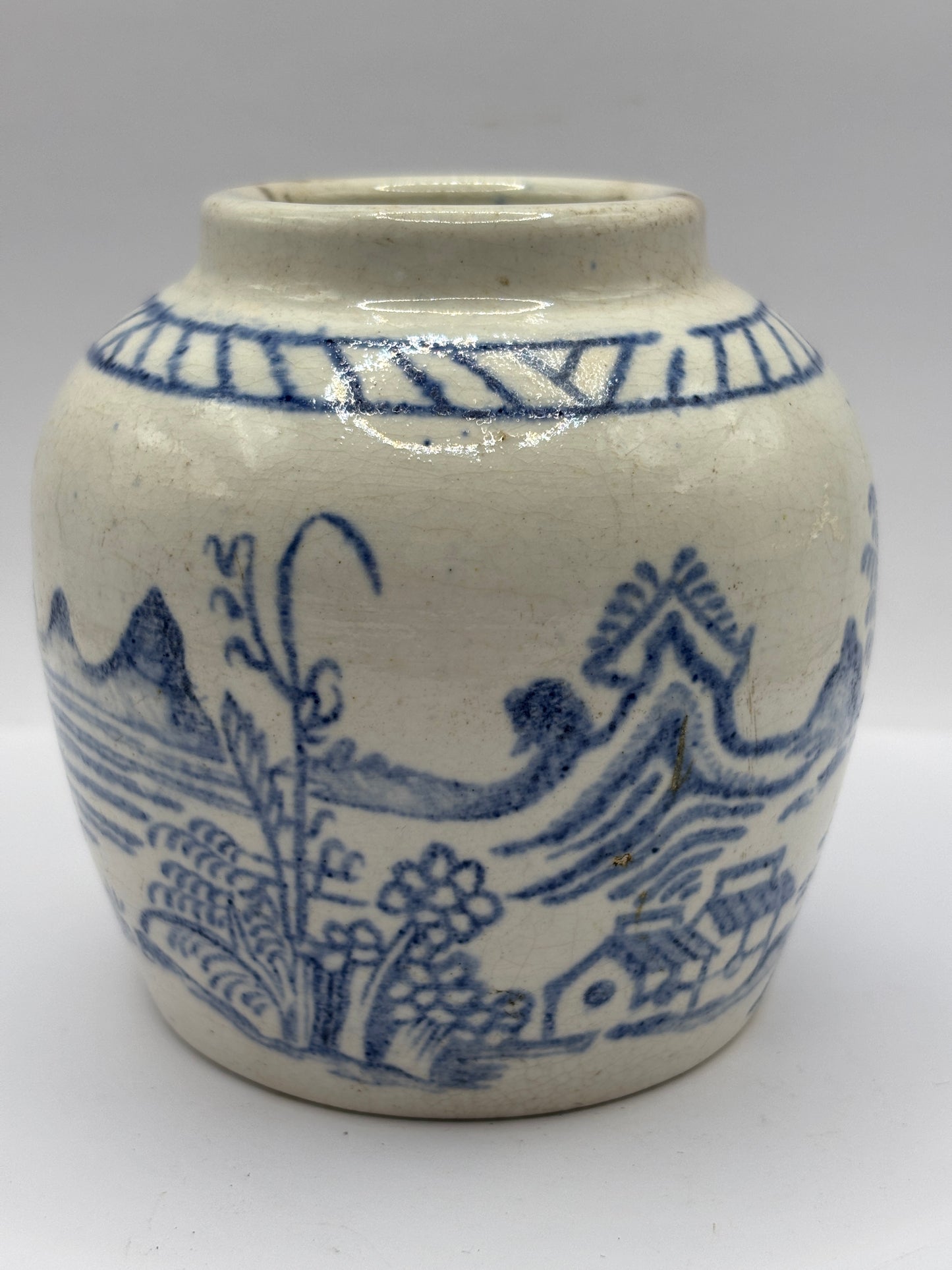 Old stoneware chinese ginger jar 9cms