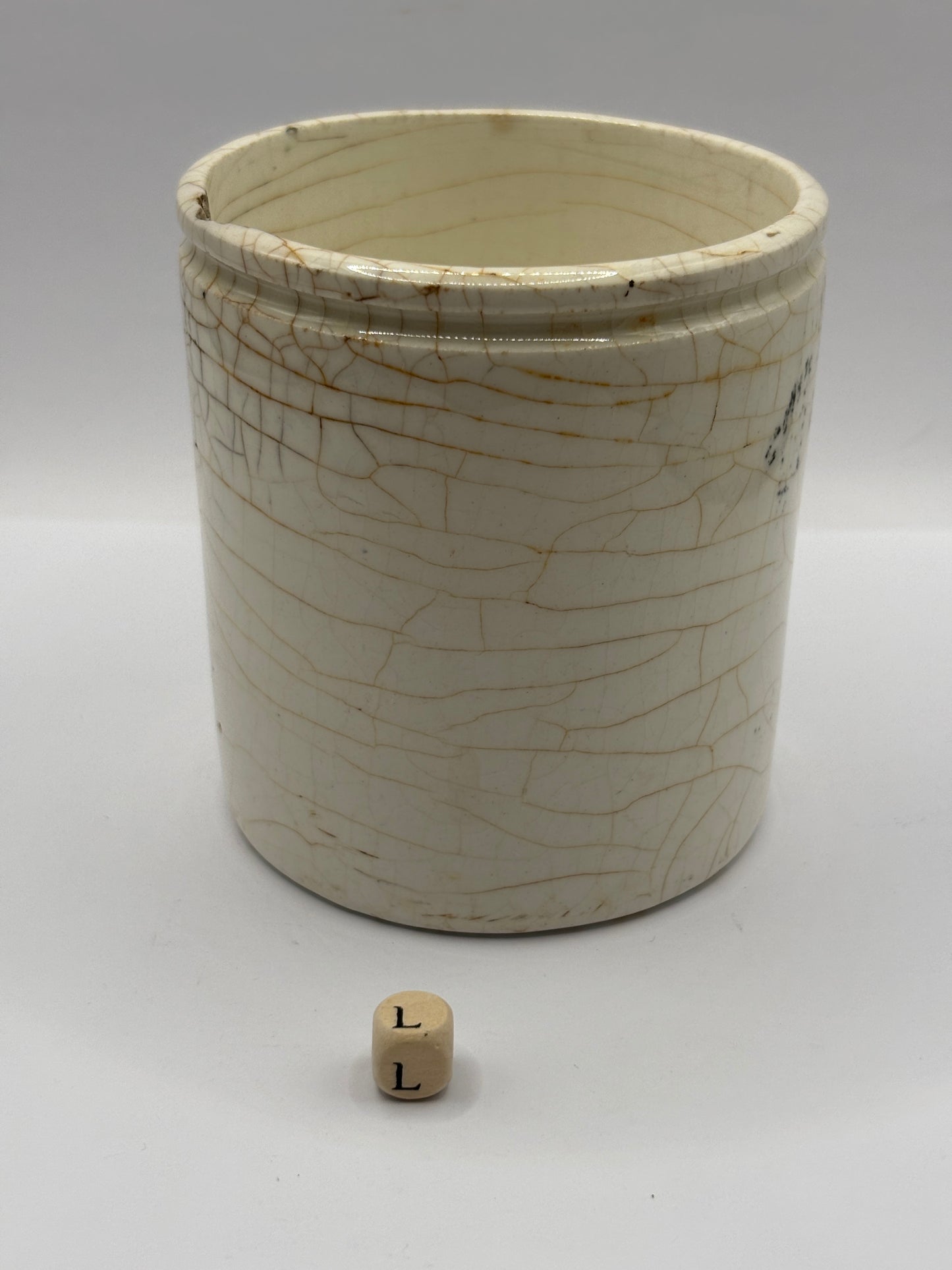 Old 1lb James Keiller Dundee marmalade jar. Chipped (L)