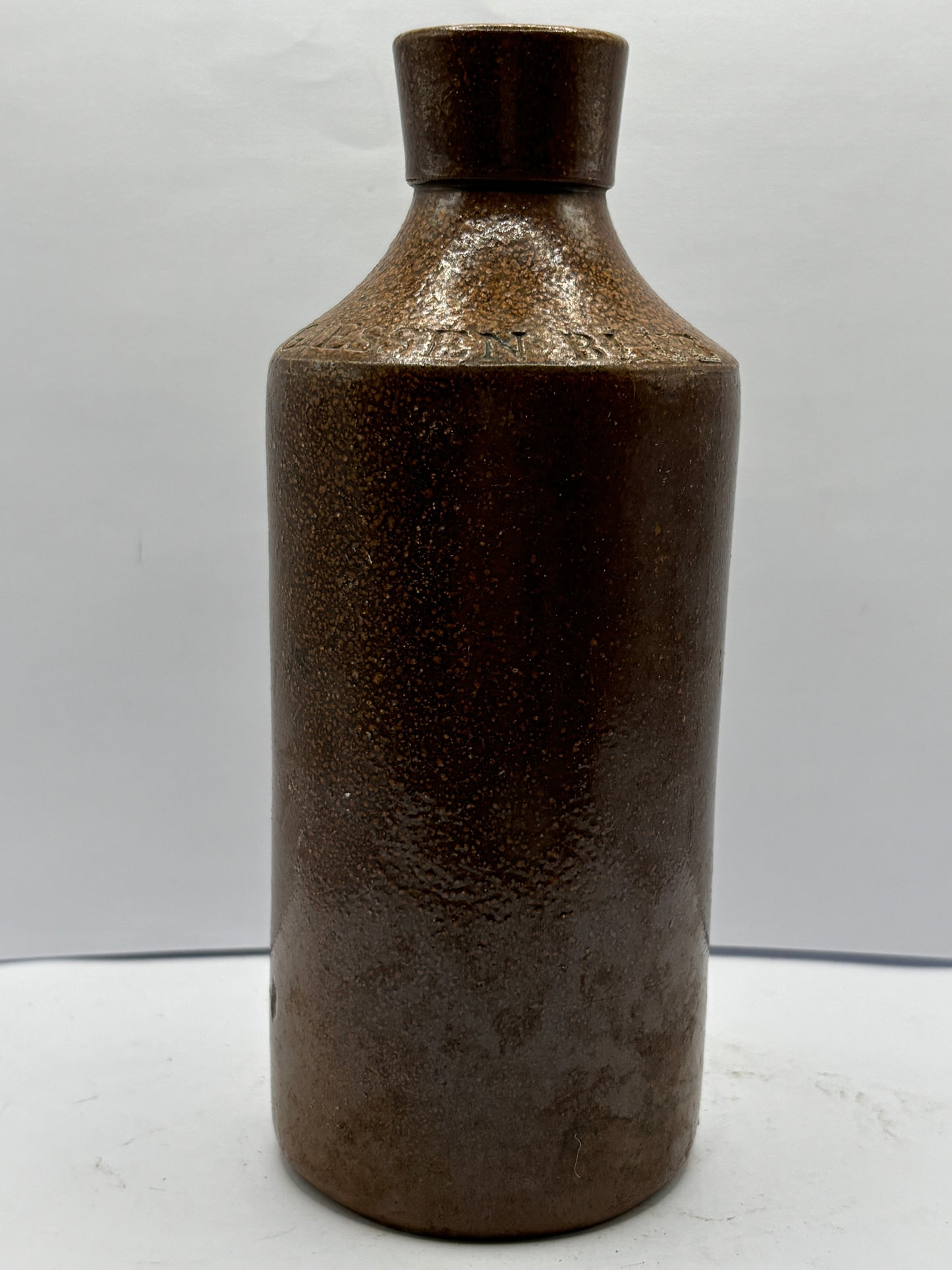 Old brown stoneware ink bottle