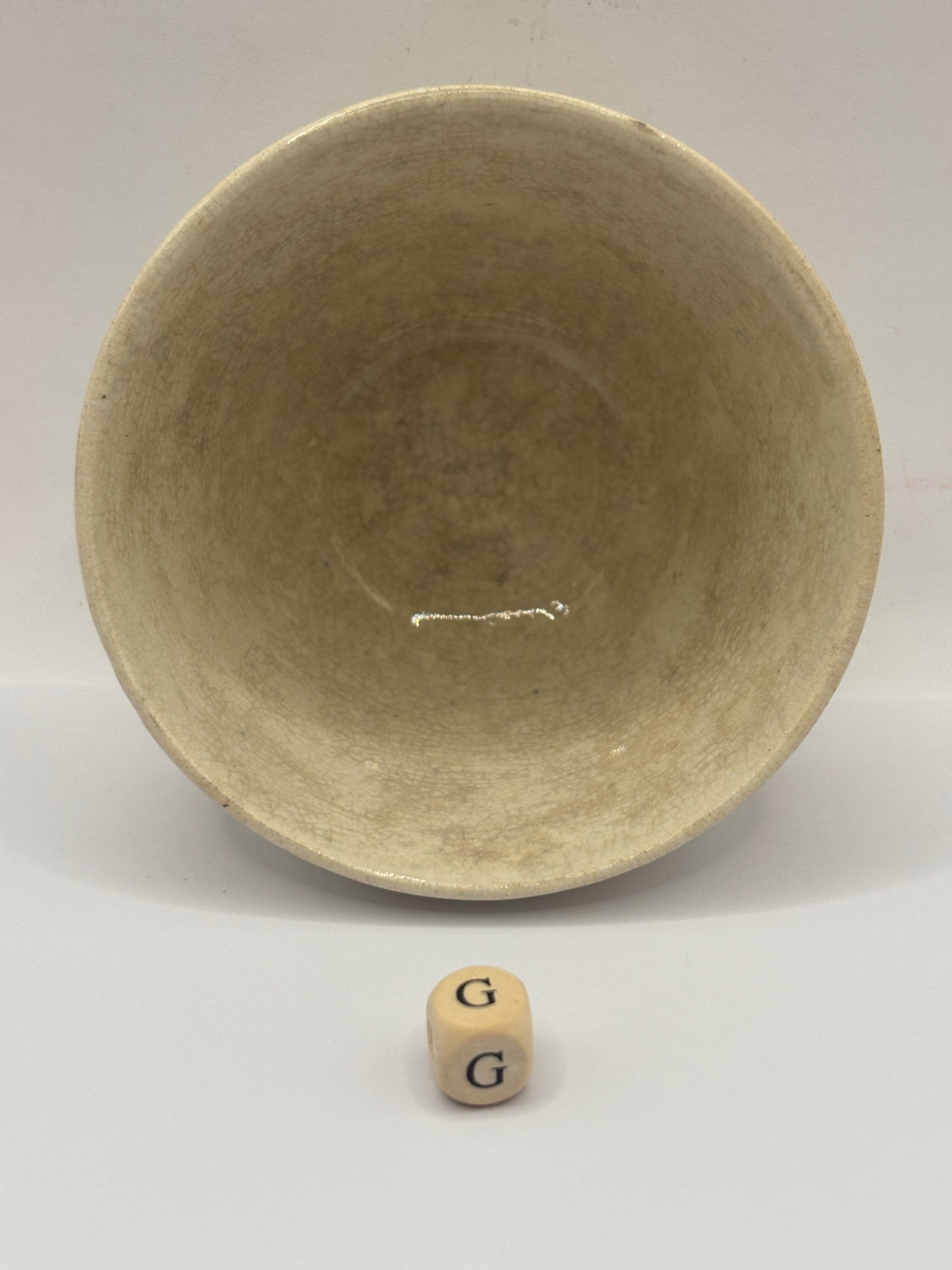 Old mini stained & crazed pudding bowl (G)