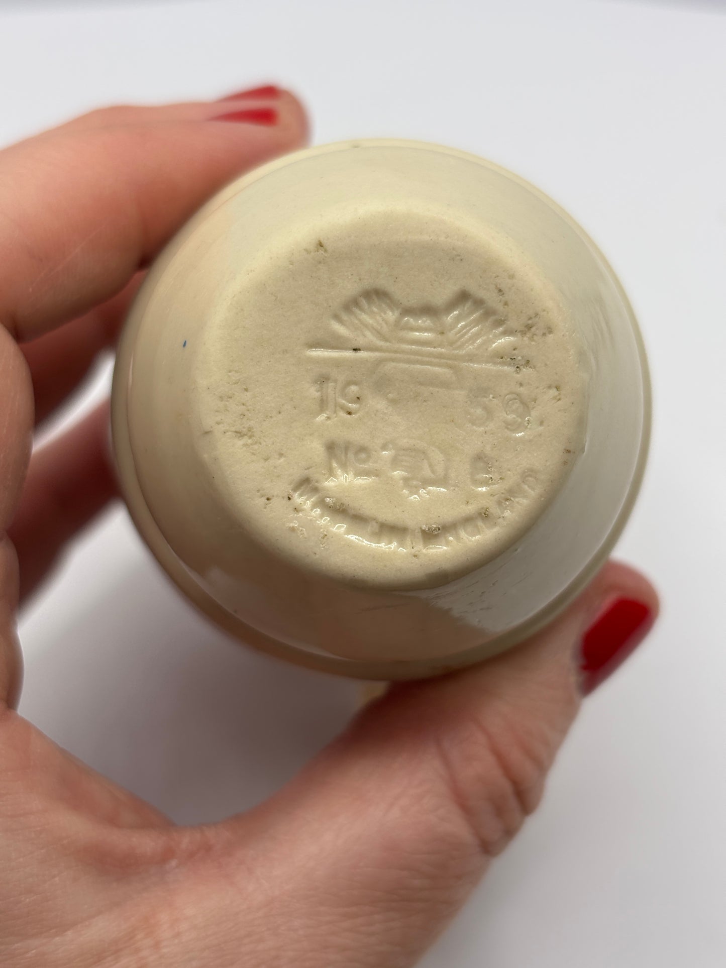 Old stoneware telegraph pole insulator (c)