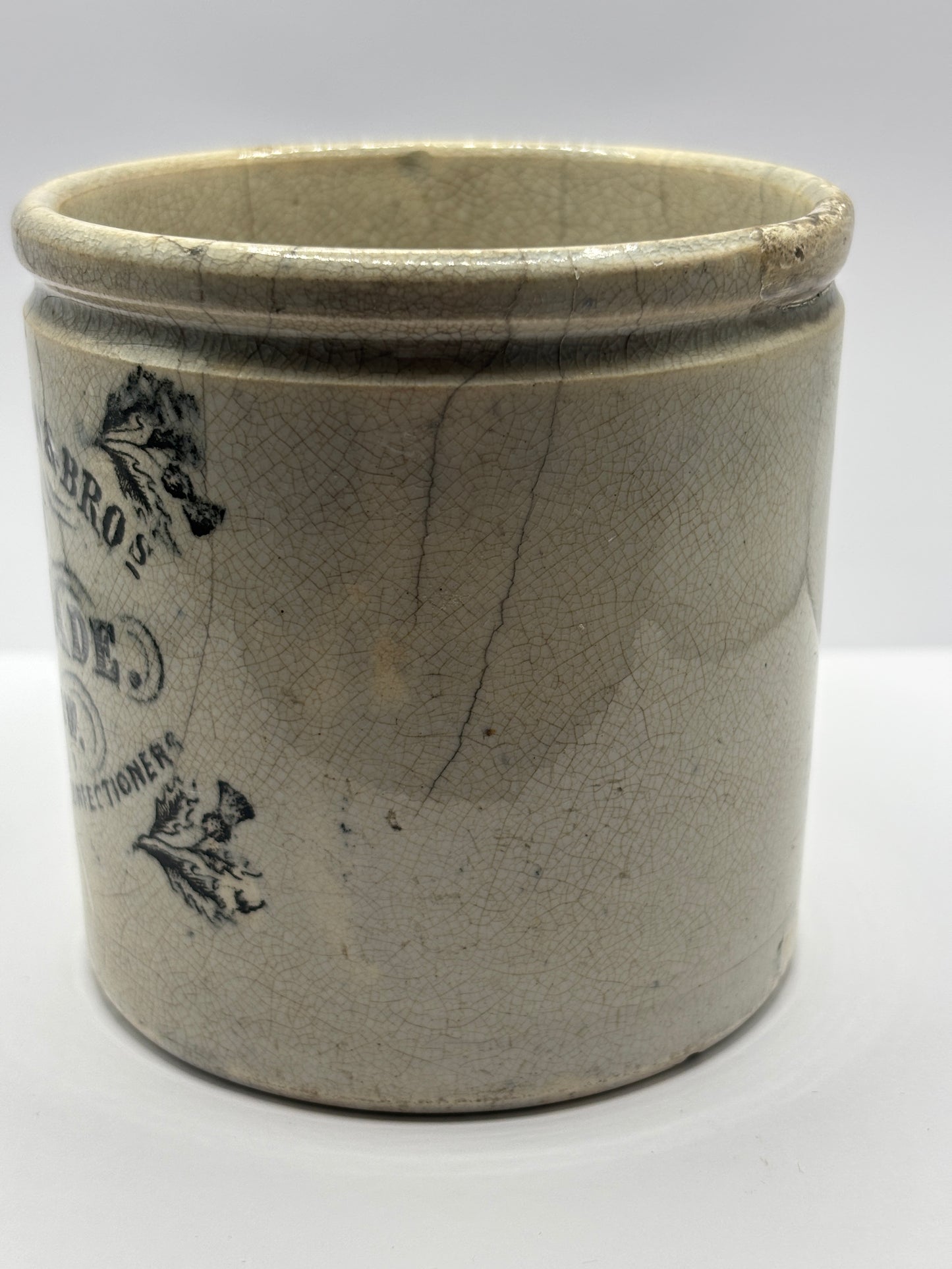 Rare old John Buchanan scotch marmalade jar. Preserve jar. Repaired, hairlined