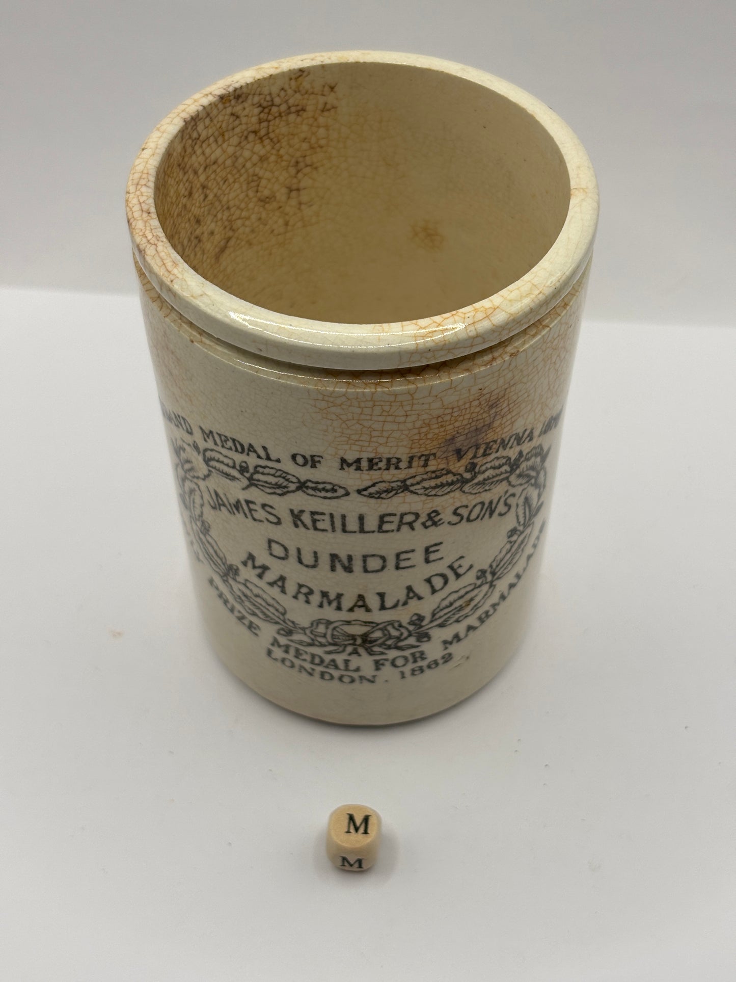 Old 1lb James Keiller Dundee marmalade jar (m)