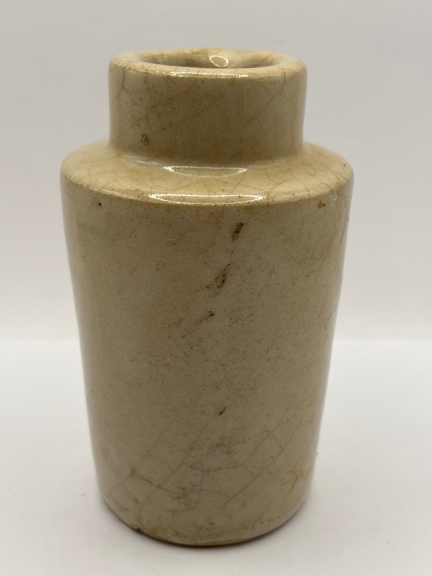 Old stoneware advertising cream pot. Provencial dairies Leeds