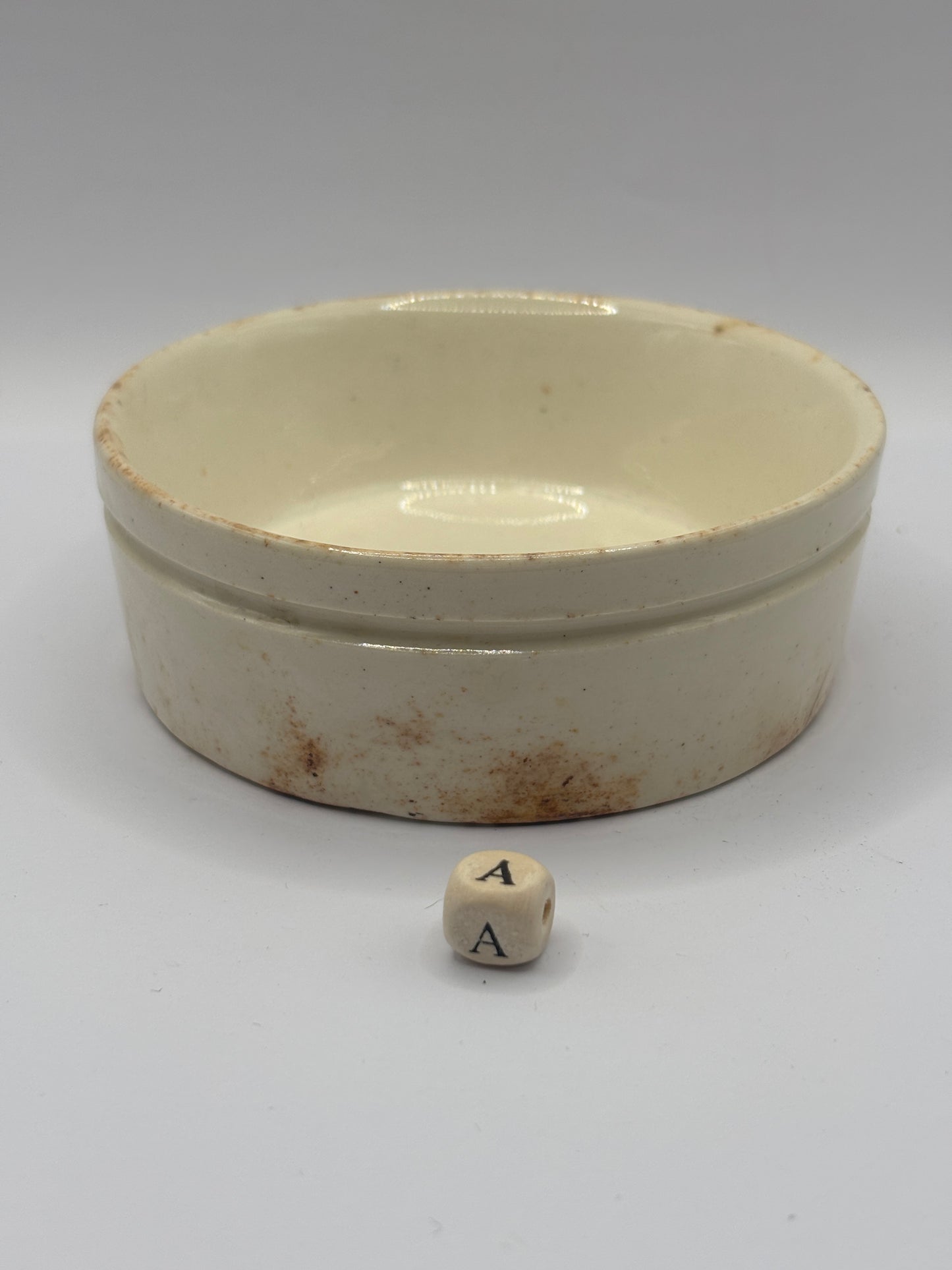 Old plain stoneware meat paste pot, potted meat (a)