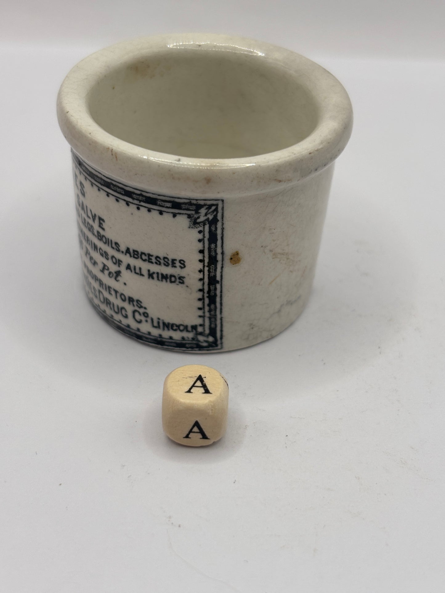 Old advertising ointment pot, clarkes miraculous salve ointment (a)
