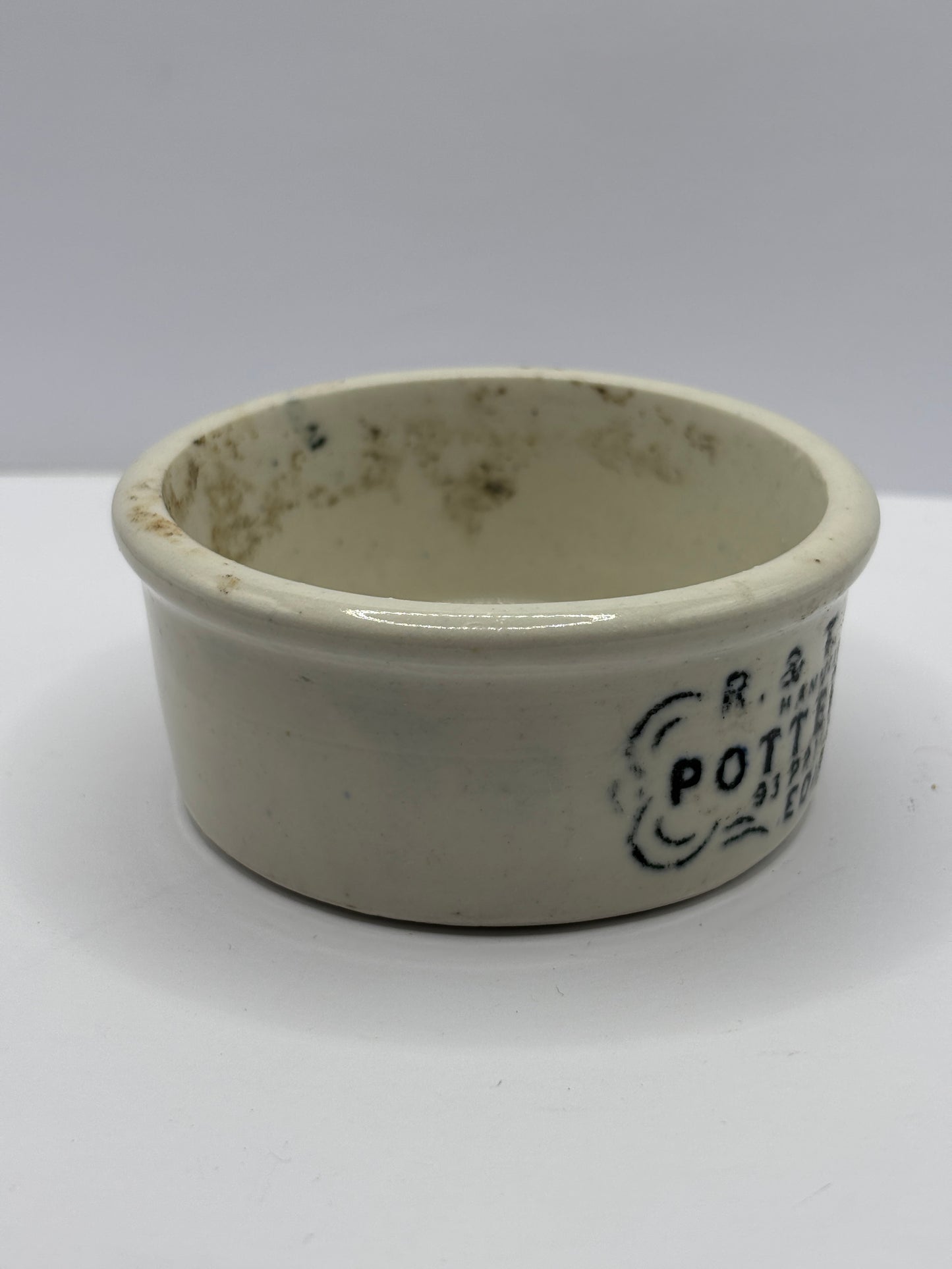 Old R&T advertising potted meat dish, Edinburgh