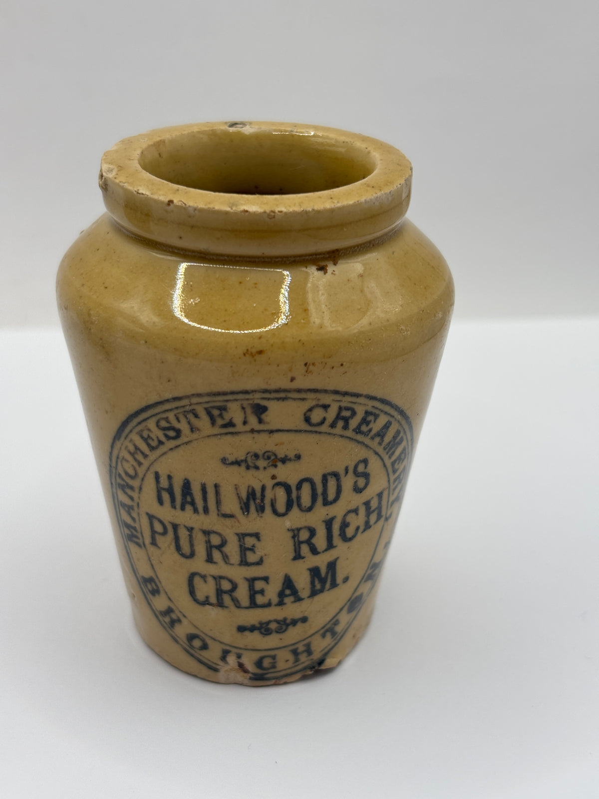 Old advertising cream pot, Hailwoods rich cream
