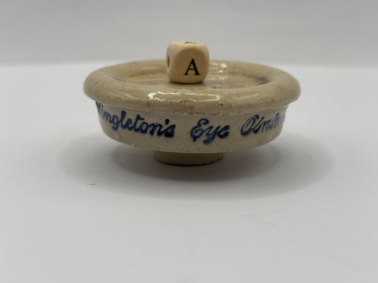 Old Singletons stoneware eye ointment (a)