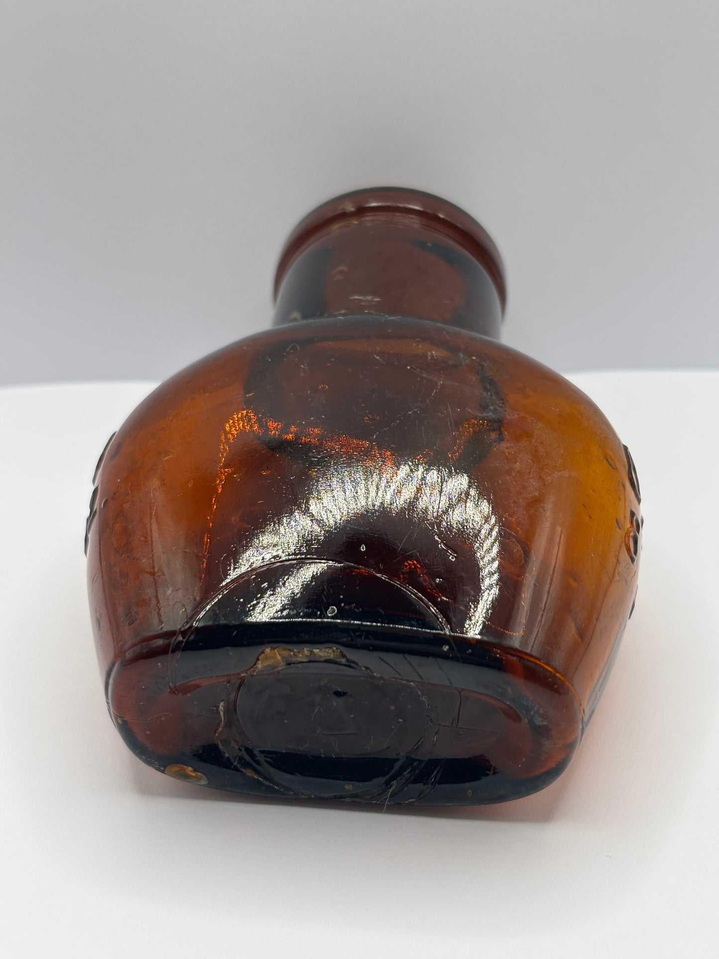 Old amber glass OXO bottle, 8Oz