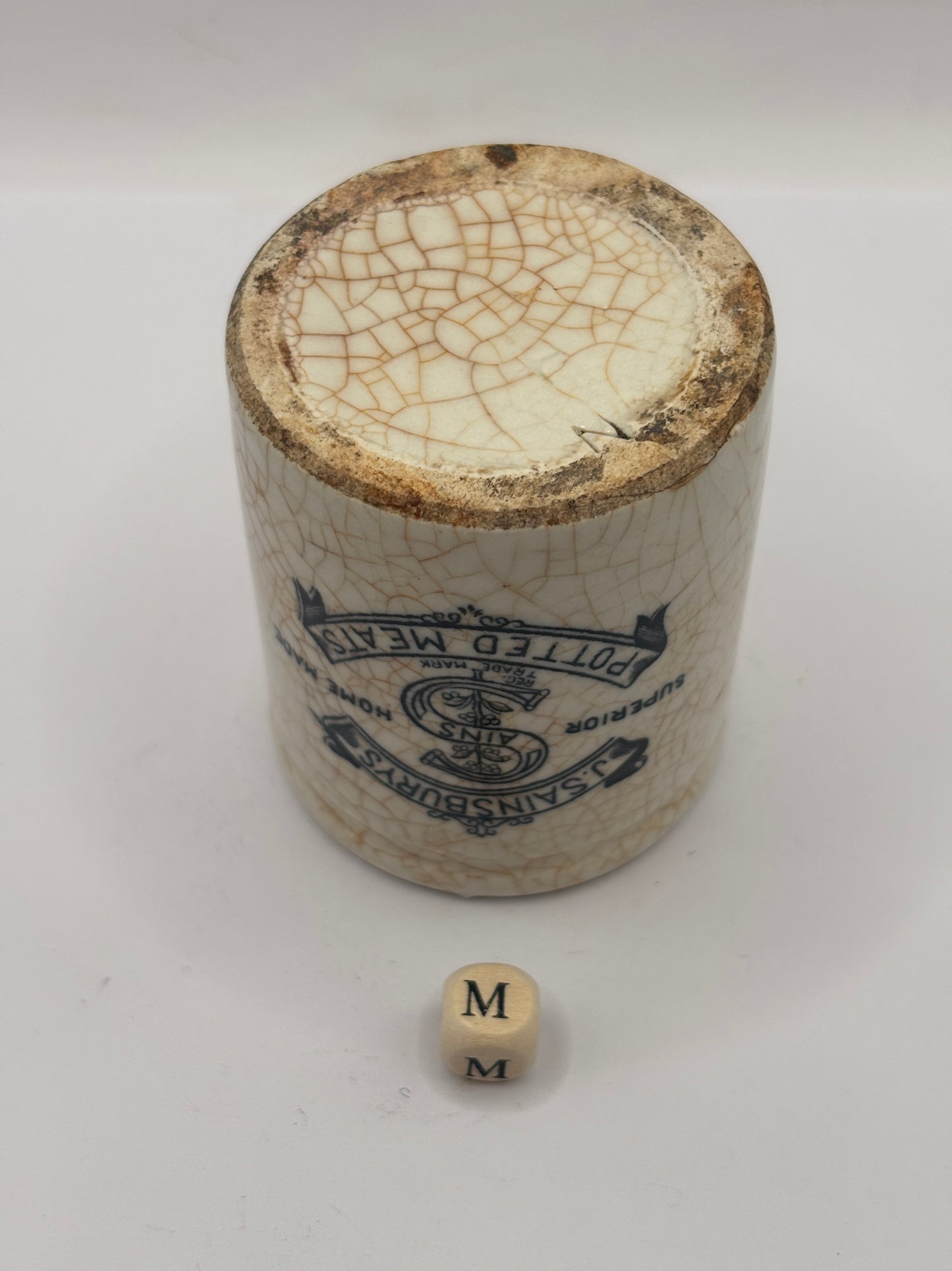 Old sainsburys advertising pot, home made potted meats (m)