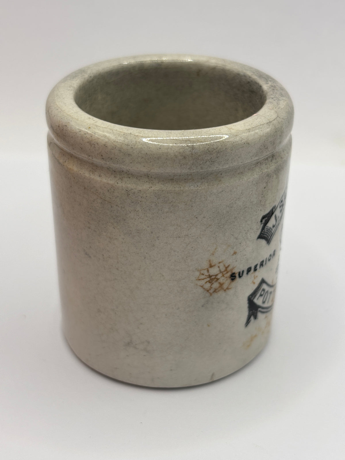 Old stoneware advertising jar, Sainsburys potted meat