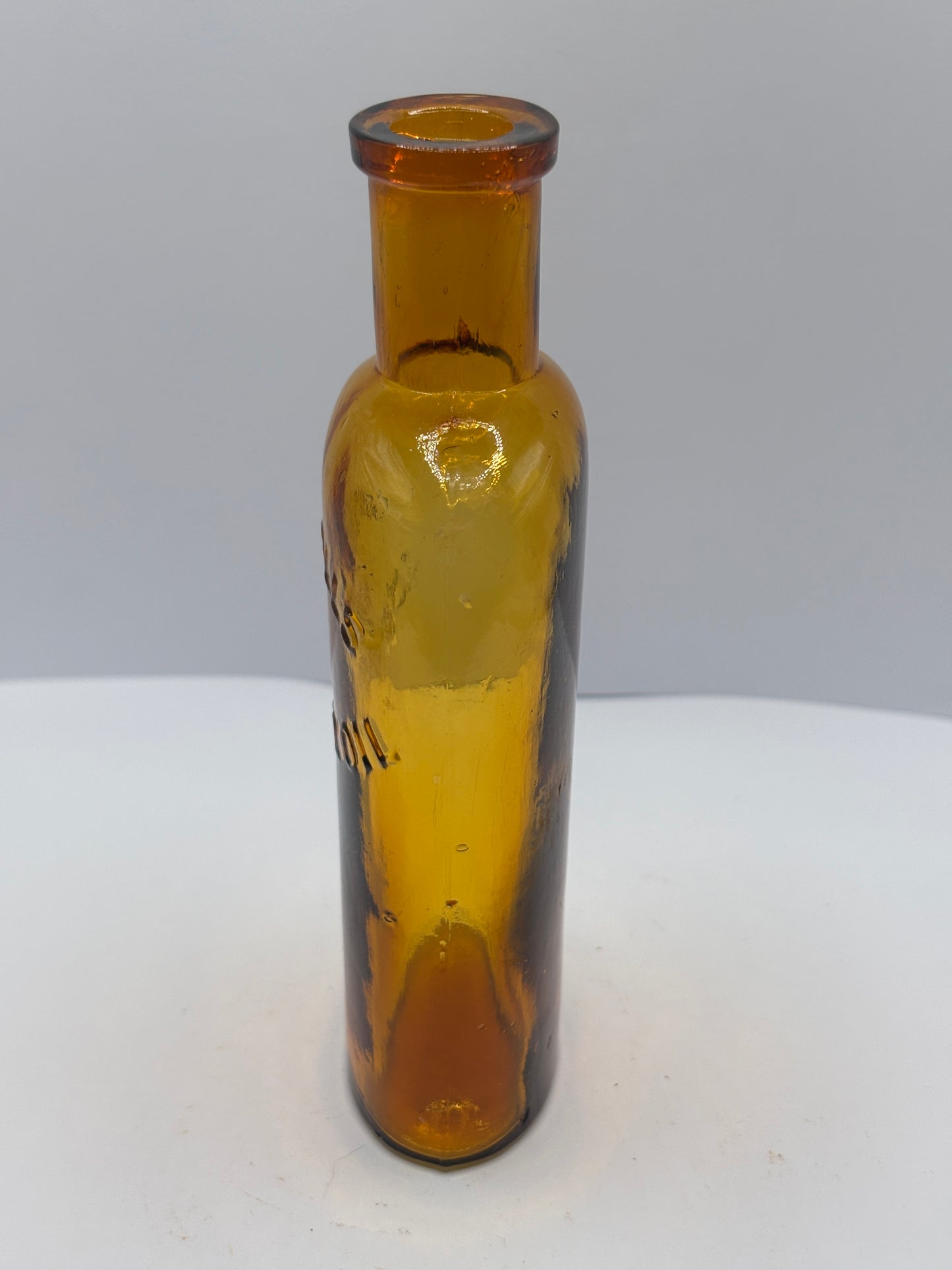 Old amber cod liver oil bottle