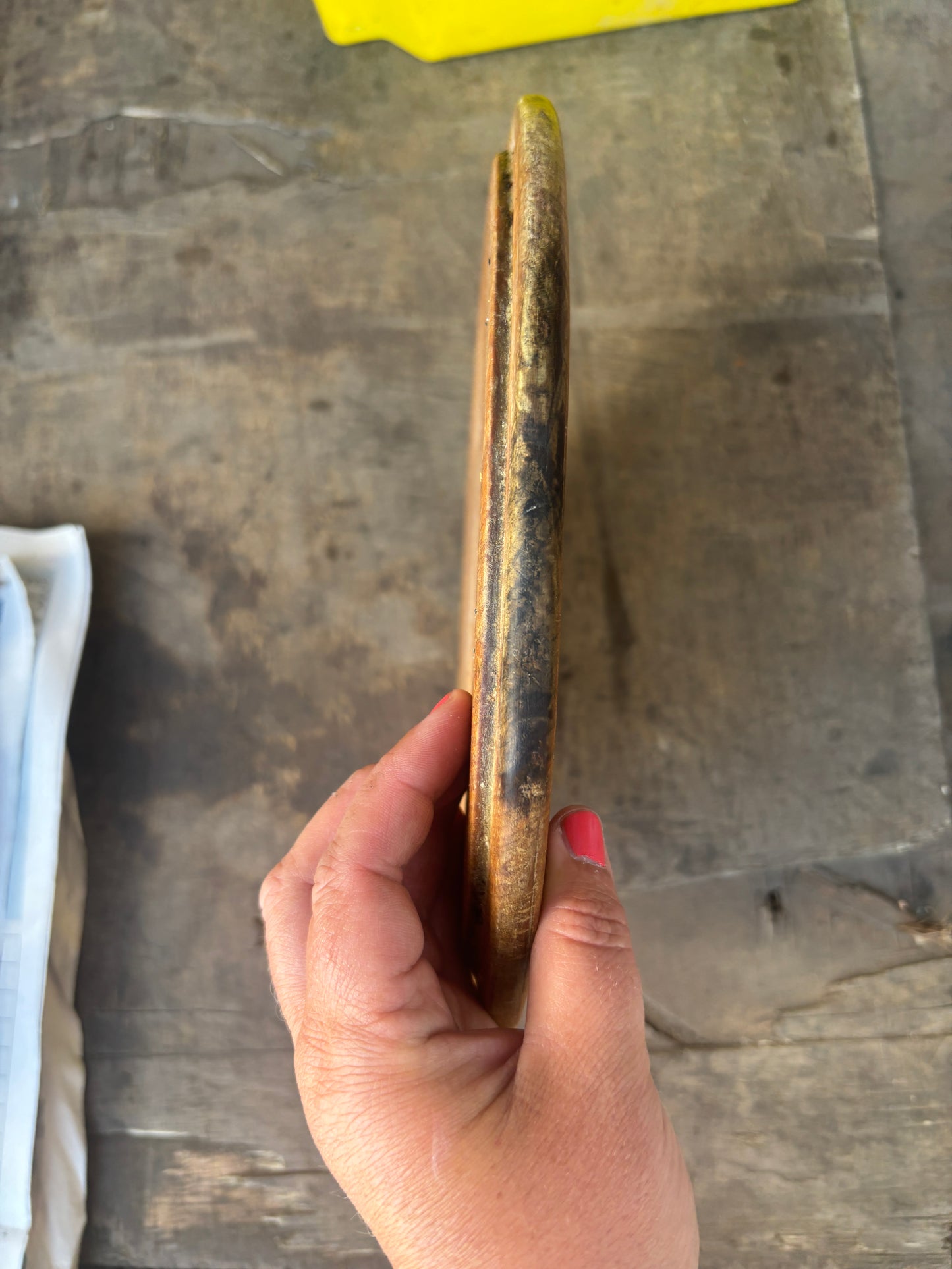 Old wooden carved bread board