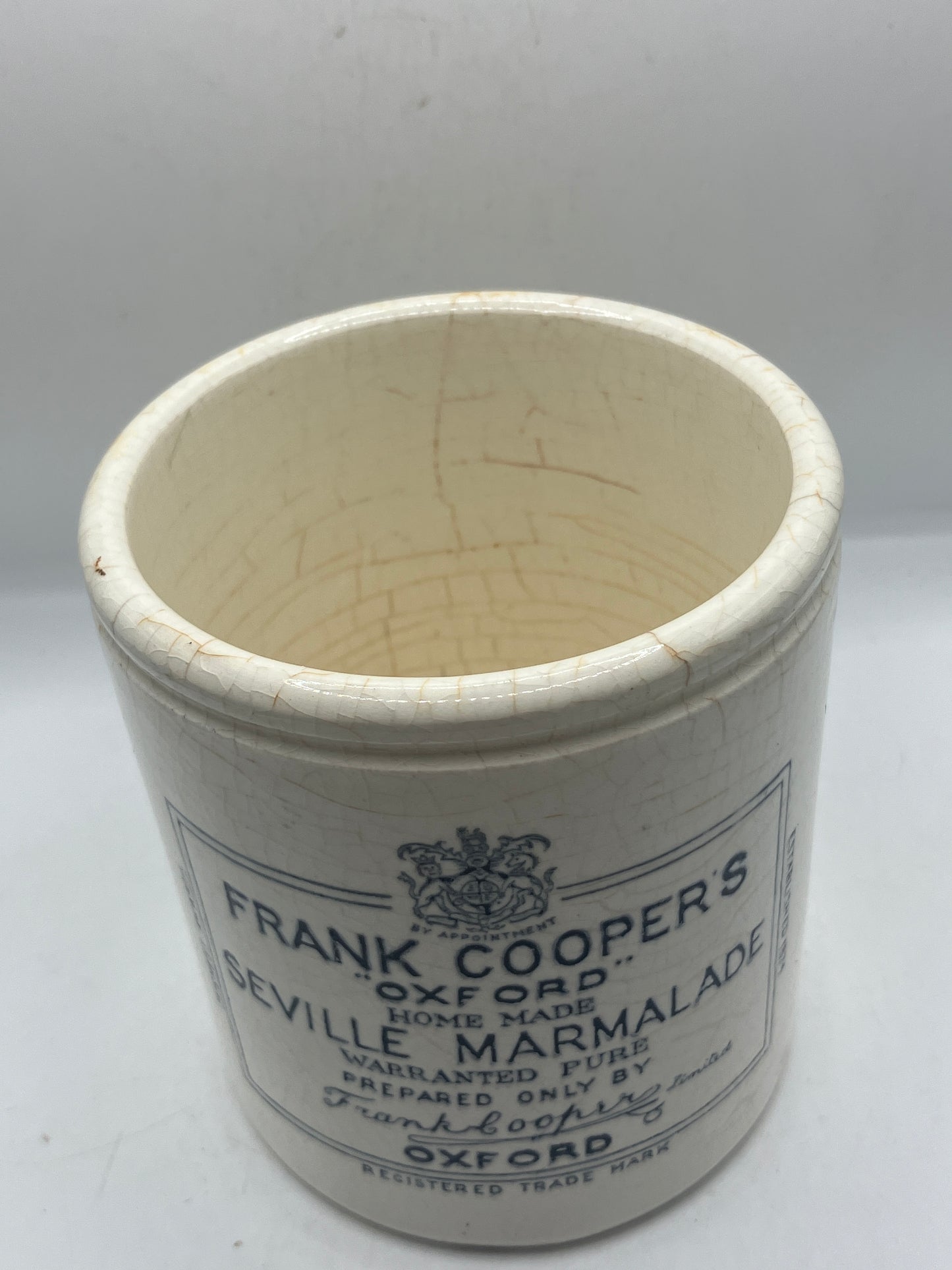 Frank coopers advertising jar, 1lb  (G)