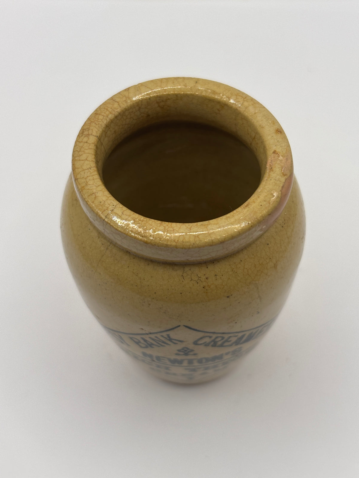 Old advertising cream pot, Daisy Bank Creamery, rich thick cream