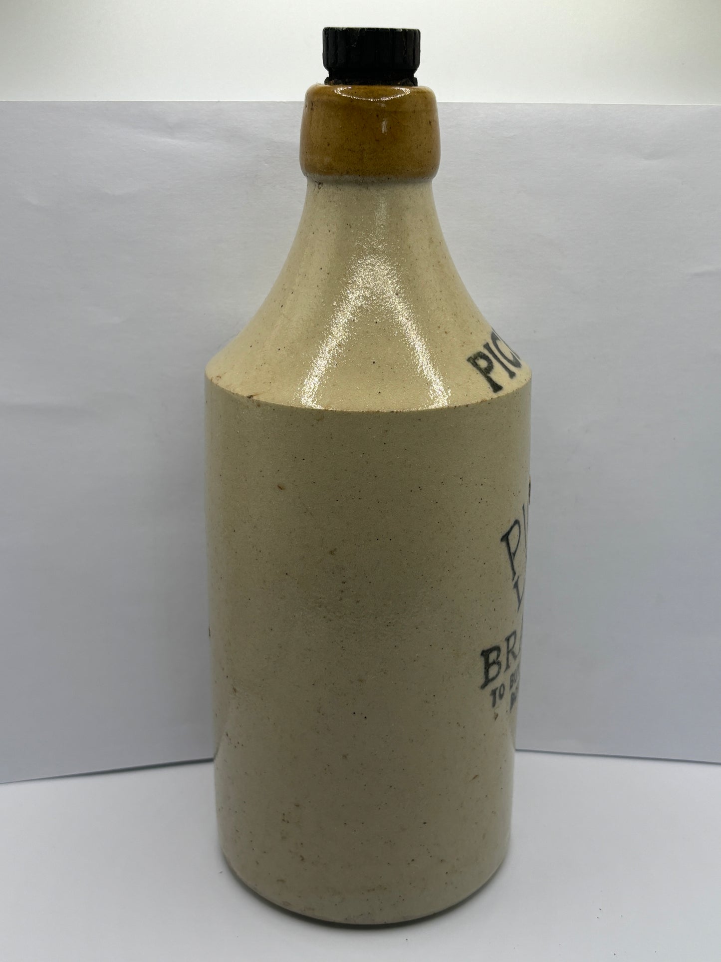 Large Leeds Pick Up ginger beer bottle with original stopper