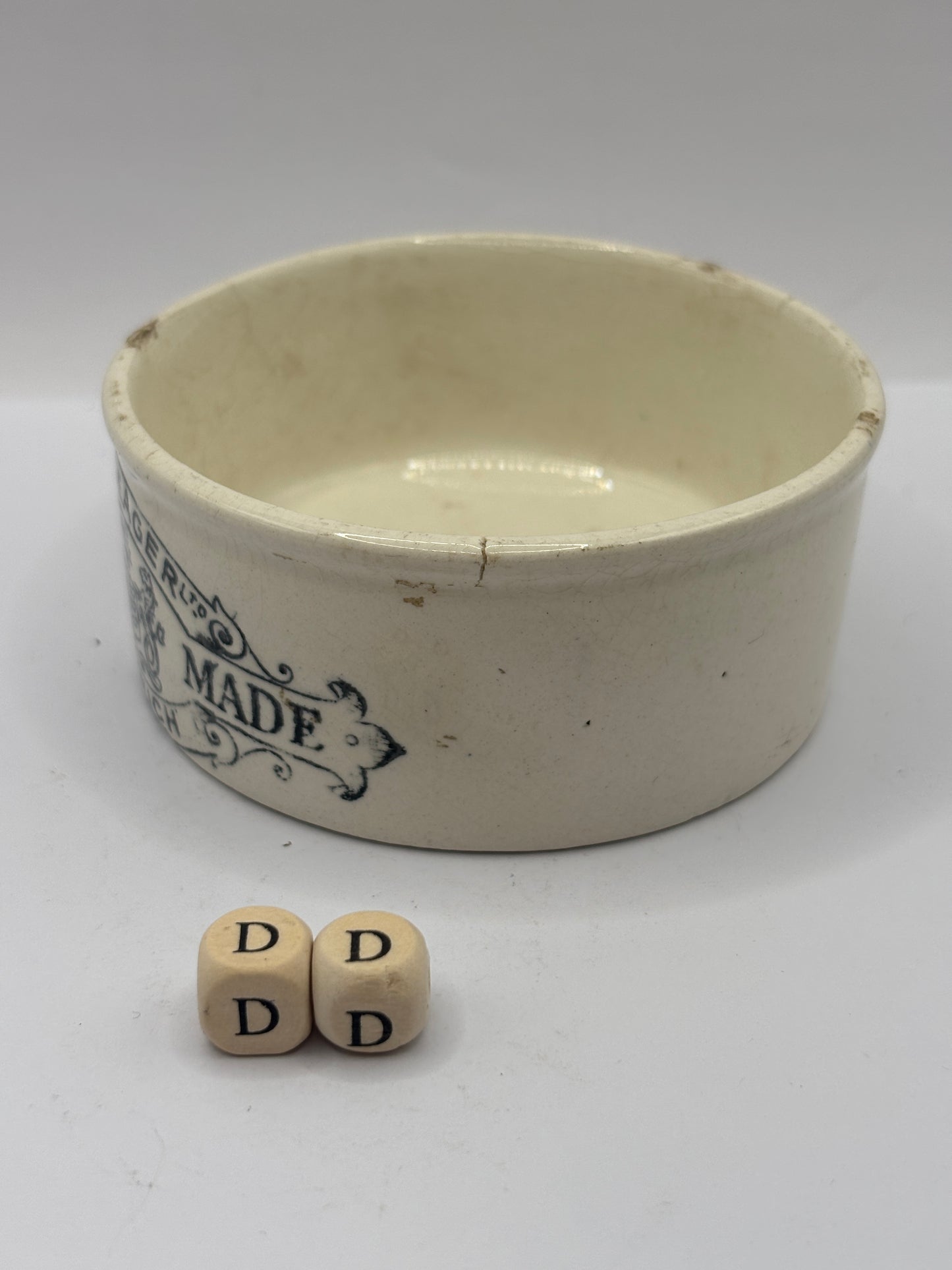 Old seager advertising meat paste pot. Home made meat paste (DD)