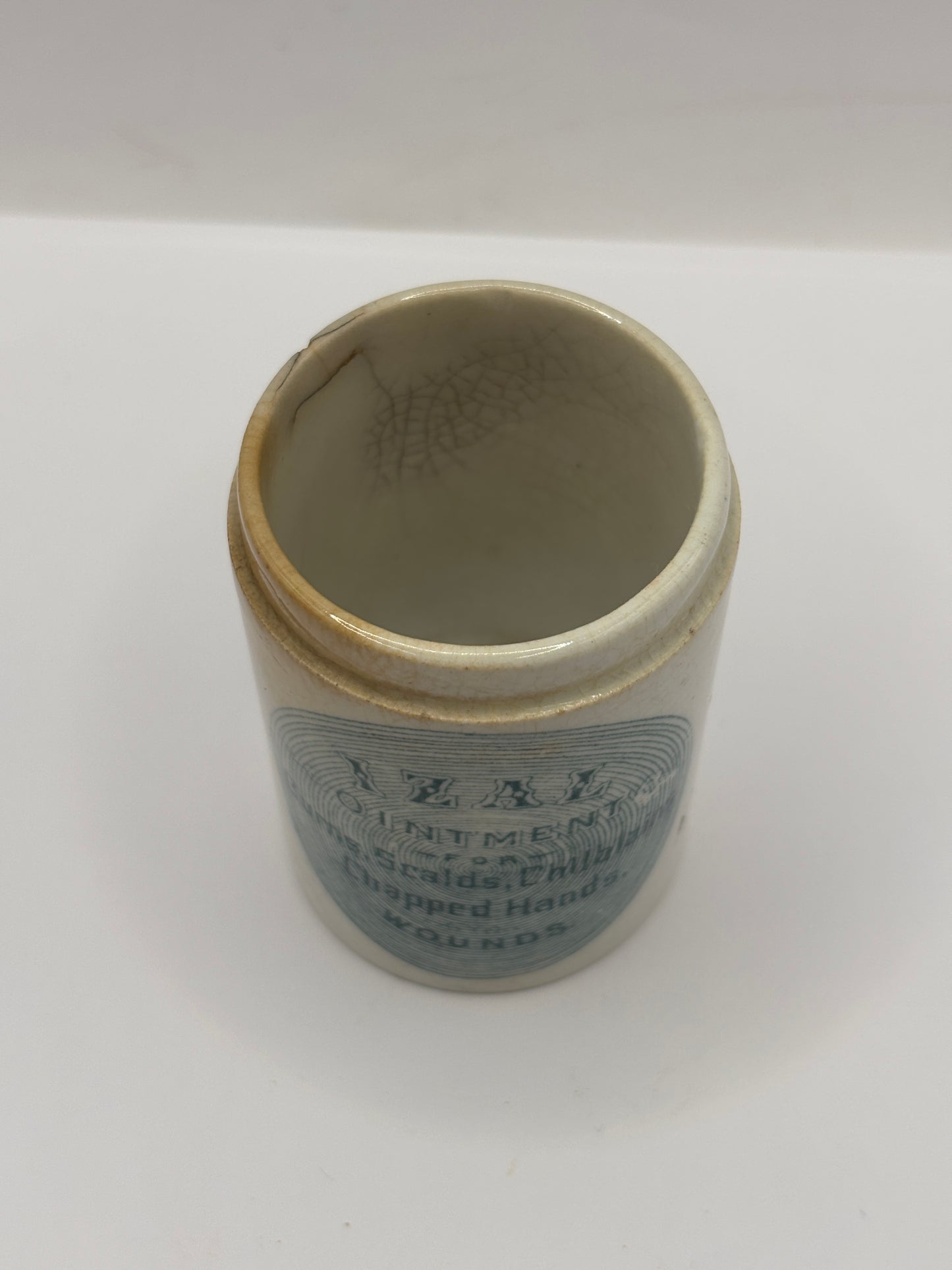 Old advertising ointment pot, IZAL ointment